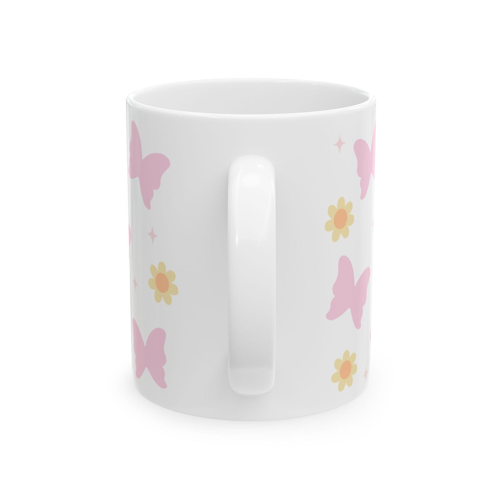 Boho Butterfly Daisy Cute Ceramic Mug Coffee Cup (11oz & 15oz)
