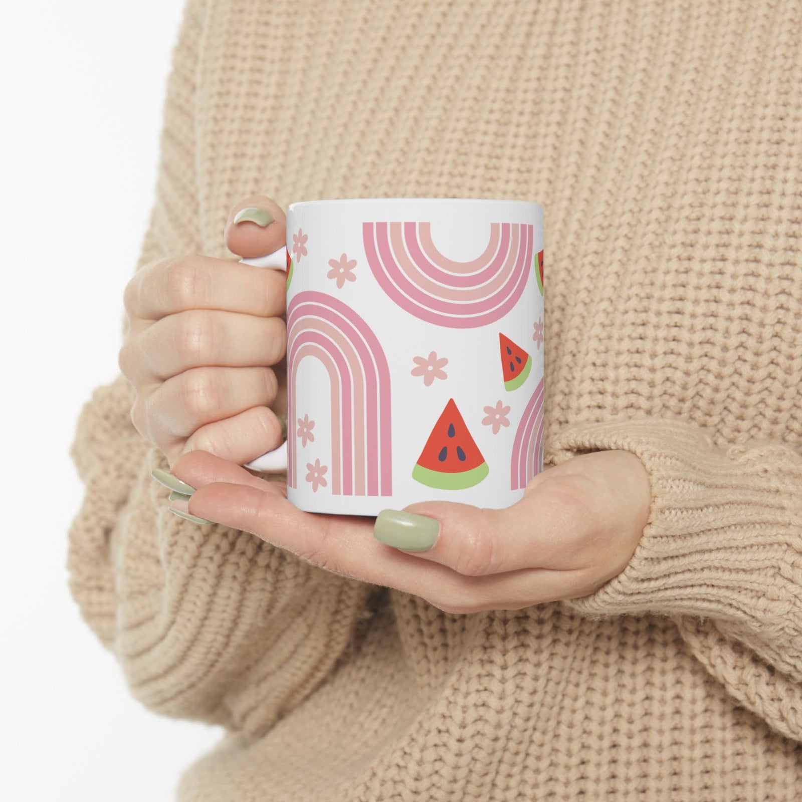 Watermelon Rainbow Cute Ceramic Mug Coffee Cup (11oz & 15oz)