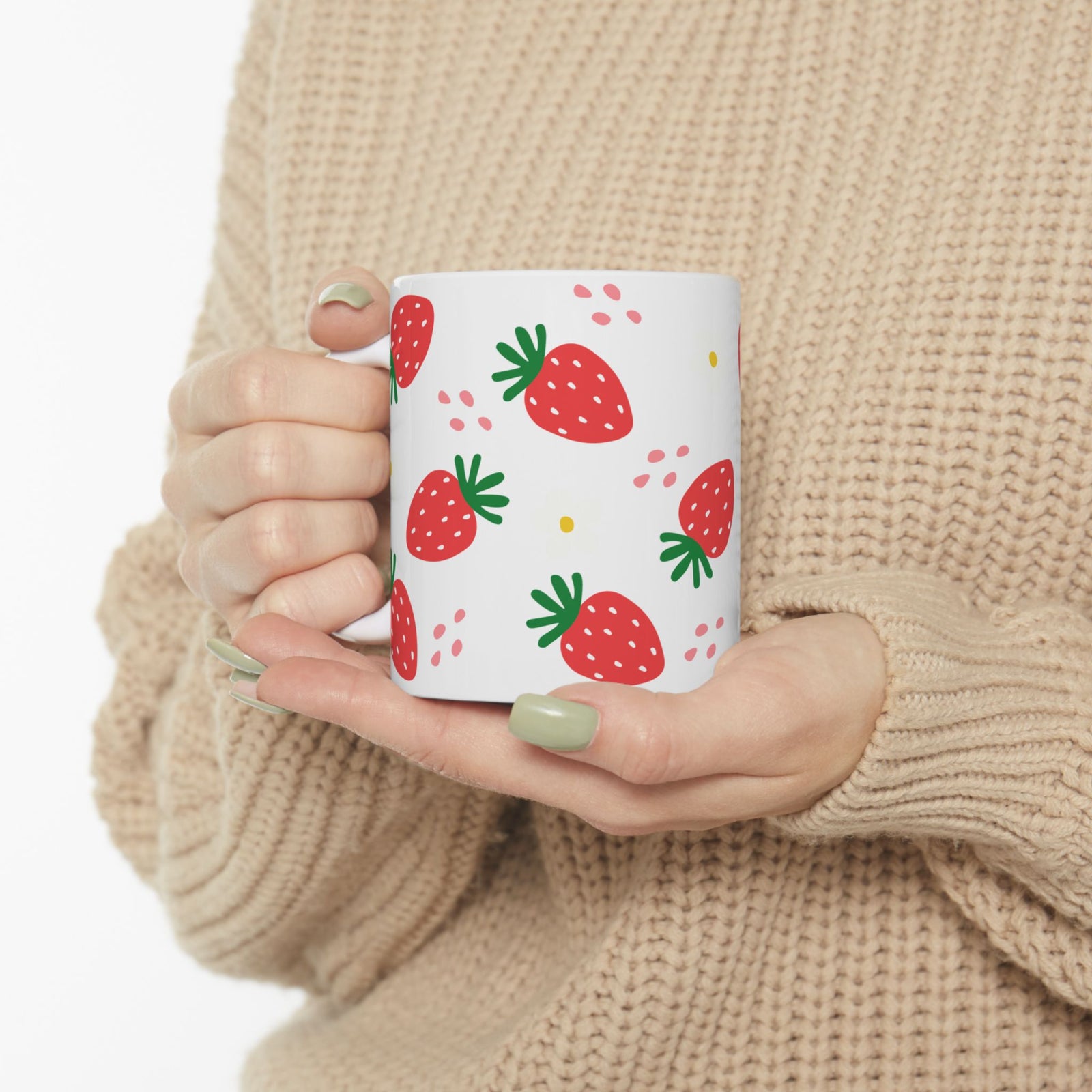 Strawberries Cute Ceramic Mug Coffee Cup (11oz & 15oz)