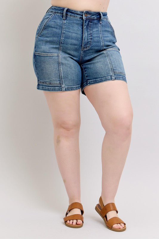 Judy Blue Full Size High Rise Denim Shorts Plus Size - Sydney So Sweet