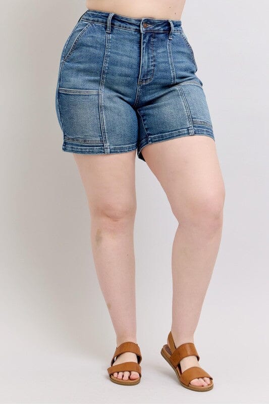 Judy Blue Full Size High Rise Denim Shorts Plus Size - Sydney So Sweet