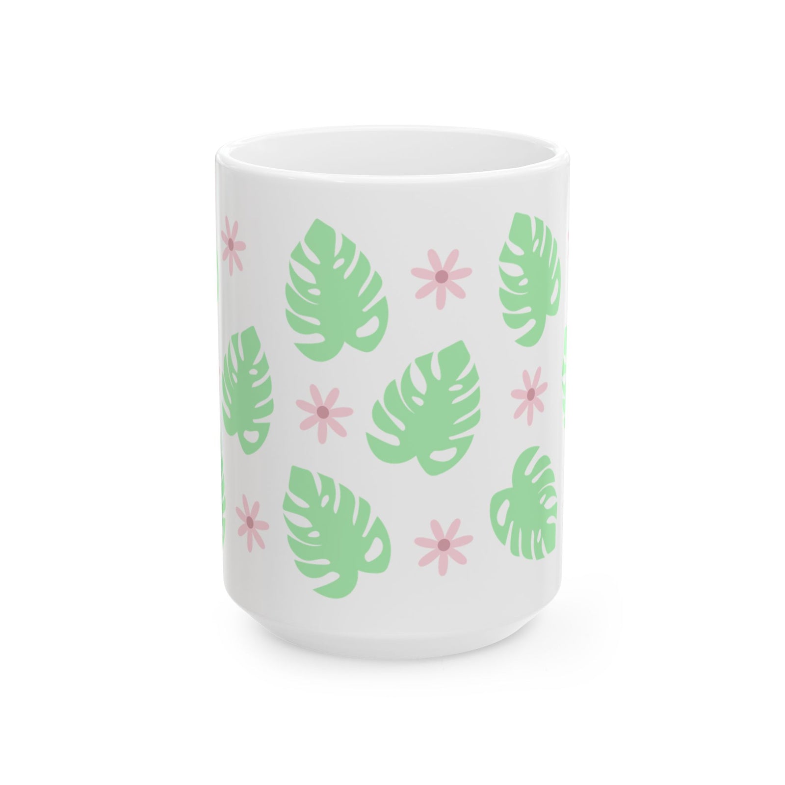 Monstera Plant Cute Ceramic Mug Coffee Cup (11oz & 15oz)