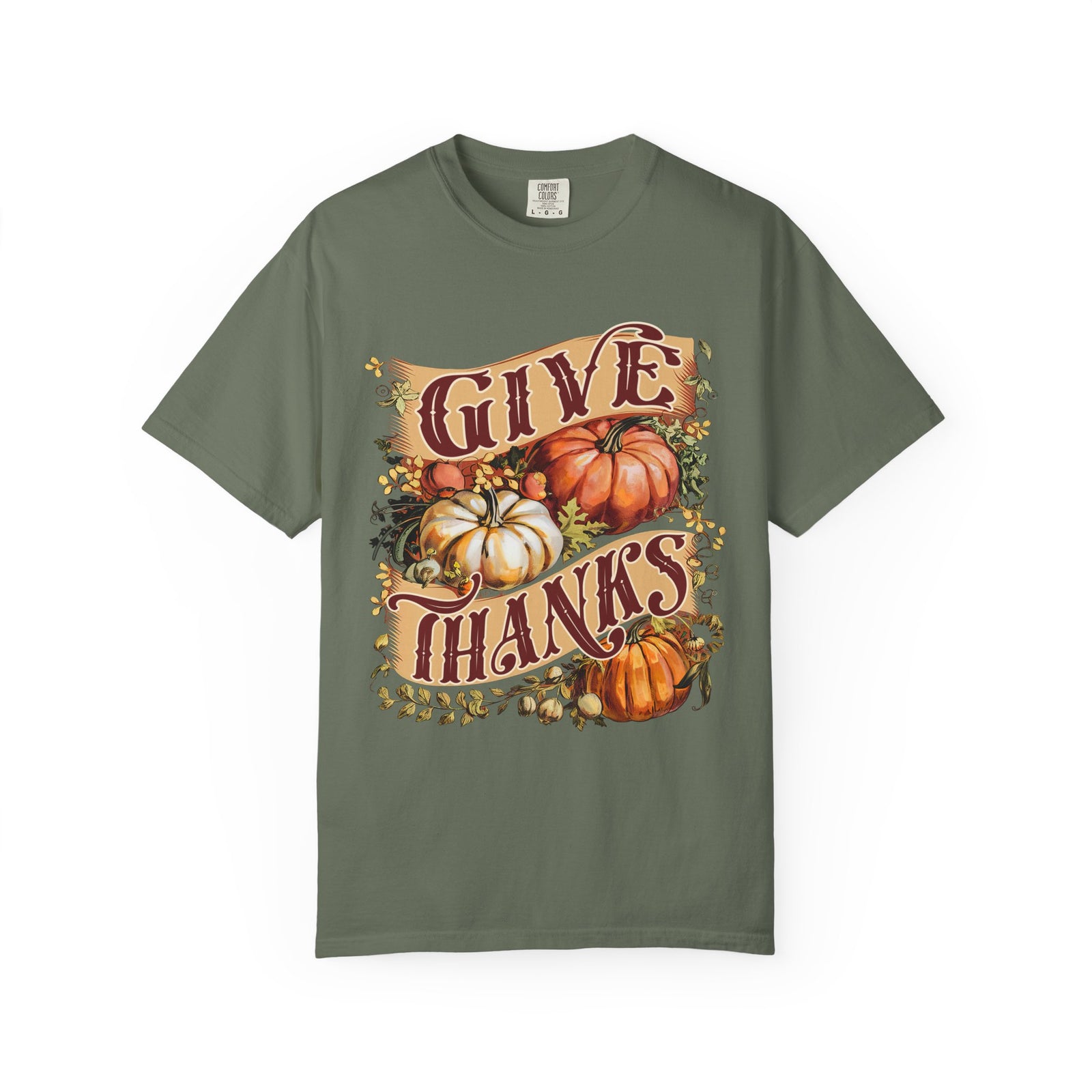 Give Thanks Pumpkin T-Shirt Vintage Thanksgiving Harvest Graphic Tee