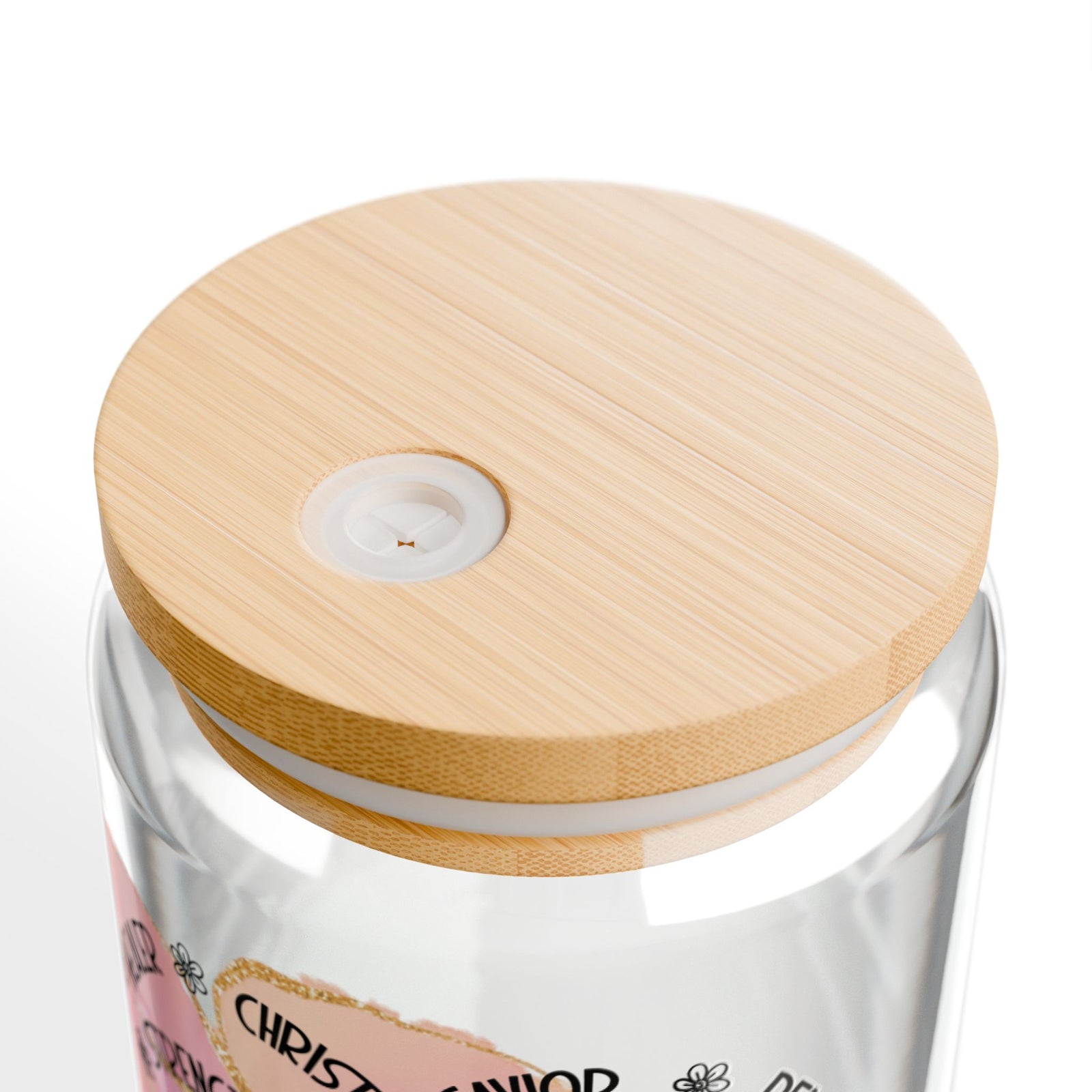 Jesus Strength & Grace Christian Tumbler Sipper Glass 16oz — Reusable Drink Jar with Lid & Straw - Sydney So Sweet