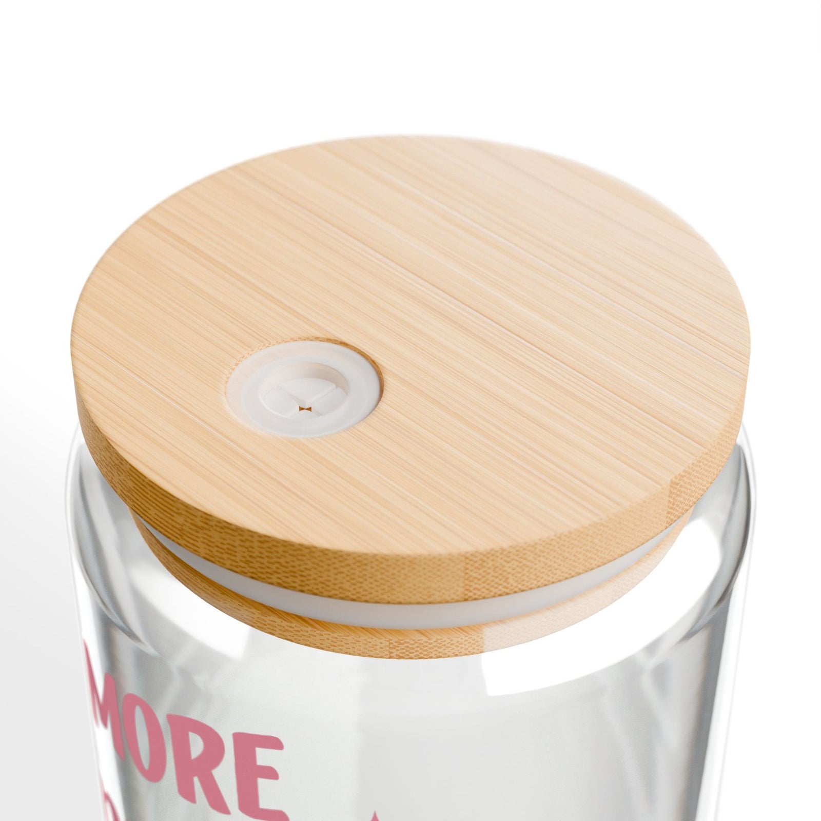 More Espresso Less Depresso Tumbler Sipper Glass 16oz — Reusable Drink Jar with Lid & Straw