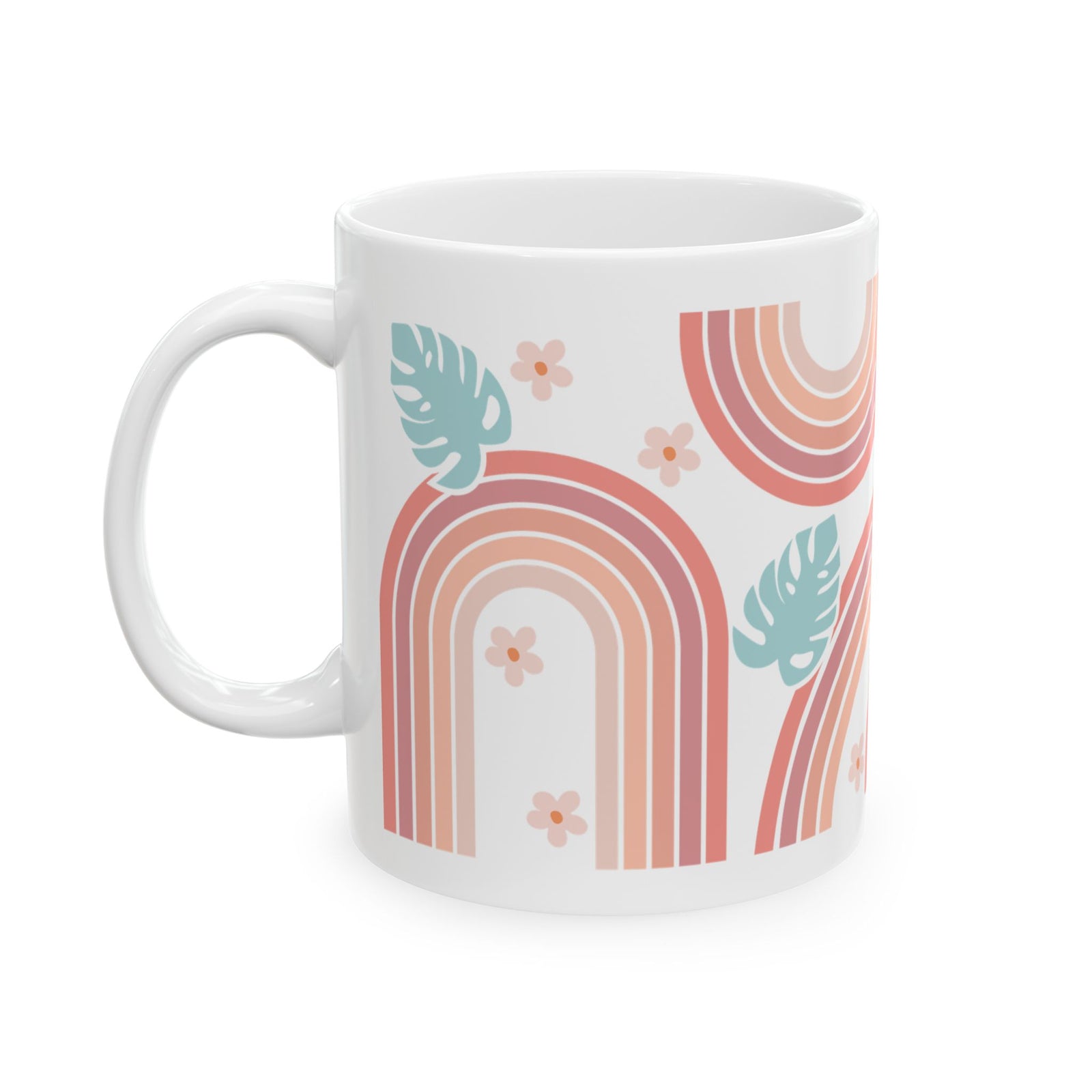 Boho Retro Rainbow Cute Ceramic Mug Coffee Cup (11oz & 15oz)