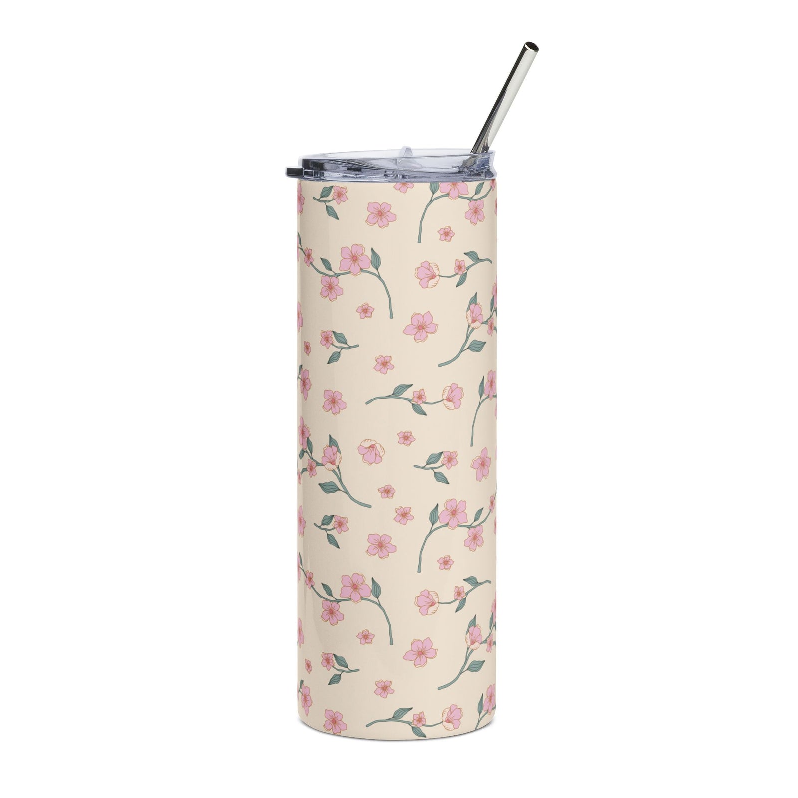 Vintage Pink Blossom 20oz Stainless Steel Tumbler Insulated Travel Cup
