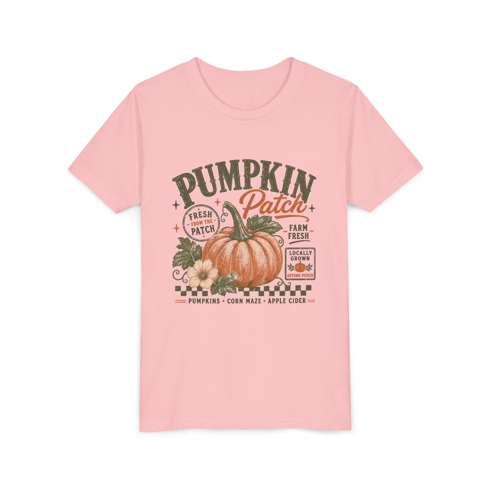 Pumpkin Patch Tee Vintage Fall Harvest Kids Graphic T-Shirt