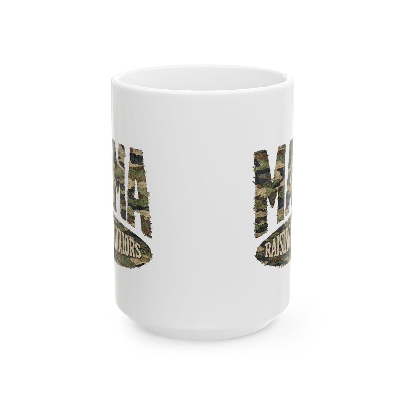 Camo Mama Raising Warriors Cute Ceramic Mug Coffee Cup (11oz & 15oz)