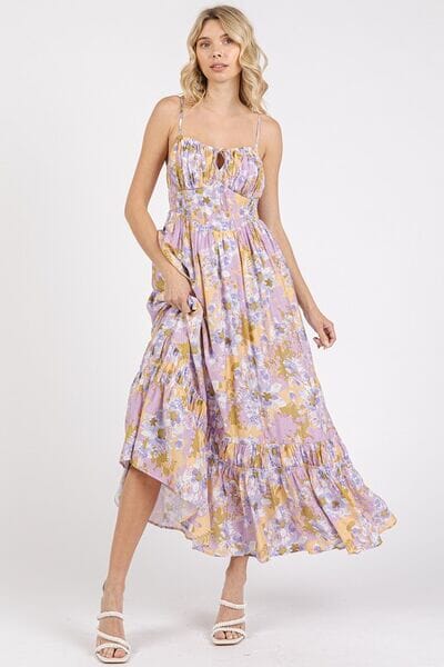 Mittoshop Floral Smocked Back Ruffled Hem Maxi Cami Dress - Sydney So Sweet