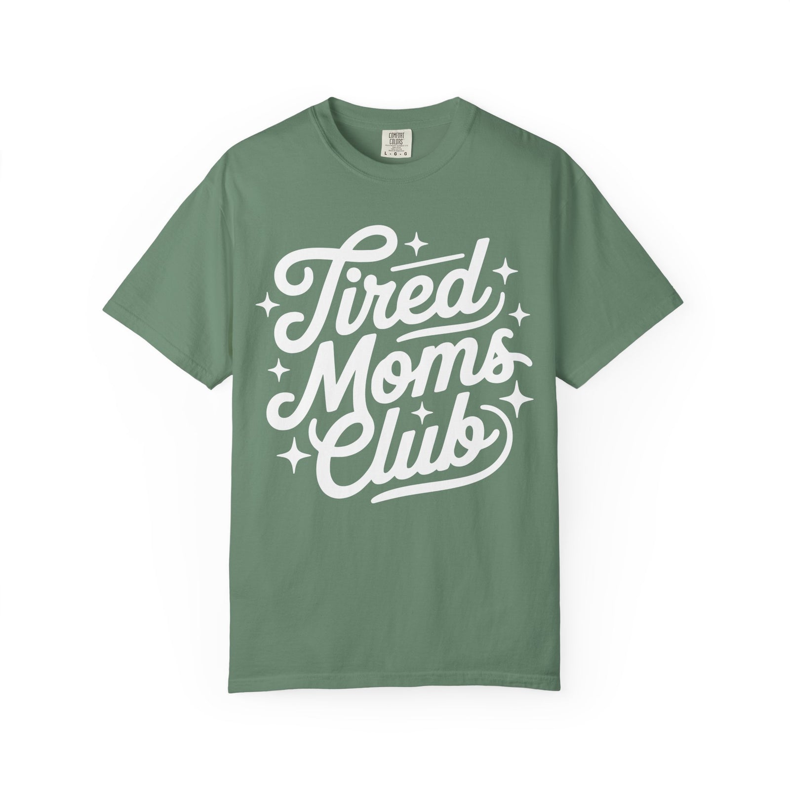 Tired Moms Club Mom T-Shirt Cute Script Graphic Tee