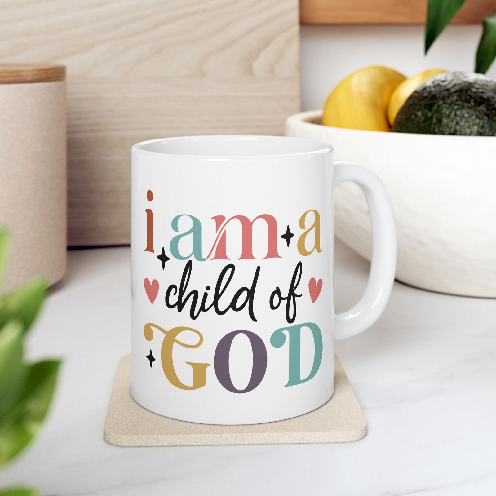 I Am a Child of God Inspirational Christian Cute Ceramic Mug Coffee Cup (11oz & 15oz)