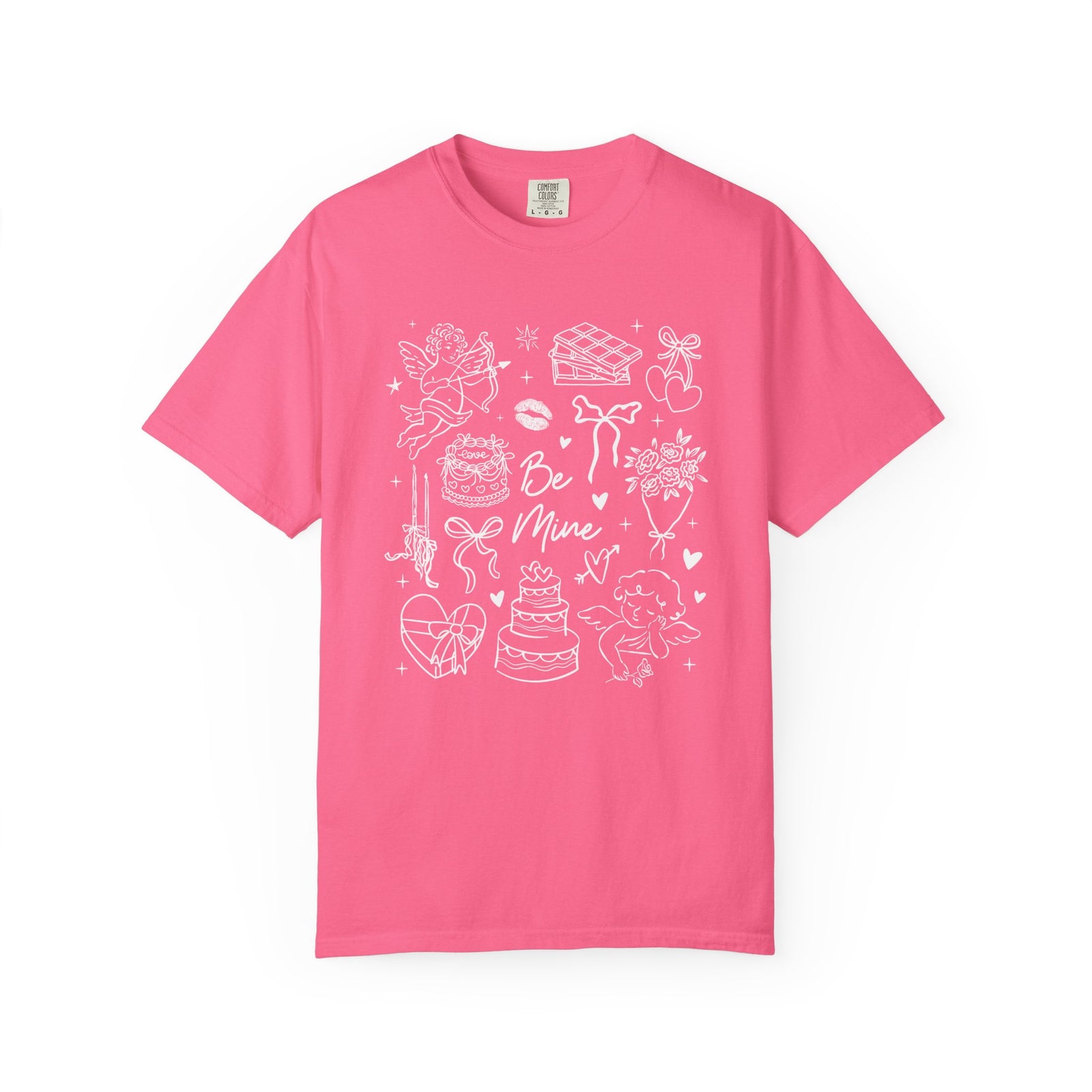 Be Mine Valentine's Day Doodles Cute Graphic Unisex Short Sleeve Tee