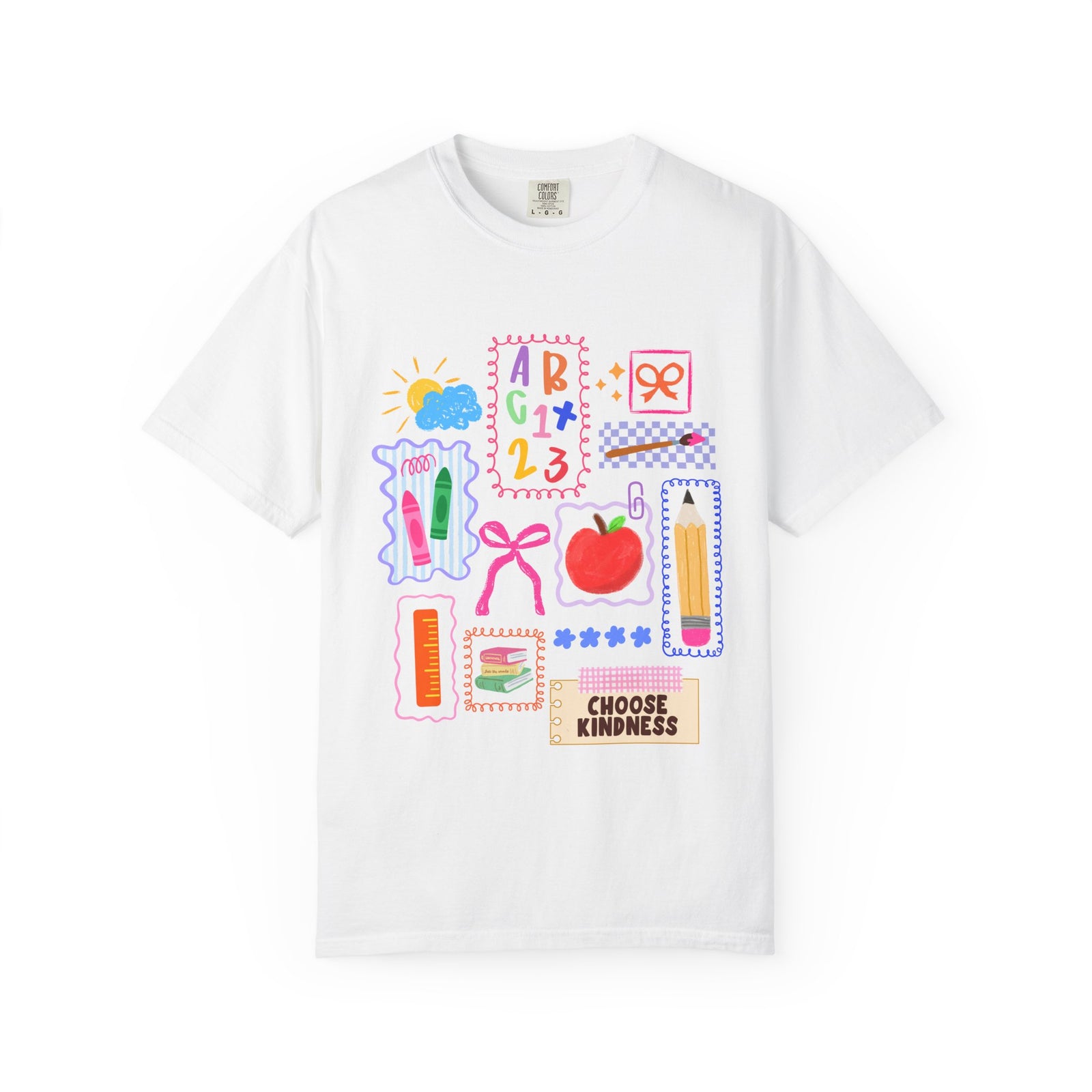 Choose Kindness Coquette Doodles Bow Graphic Teacher Tee Back to School T-Shirt