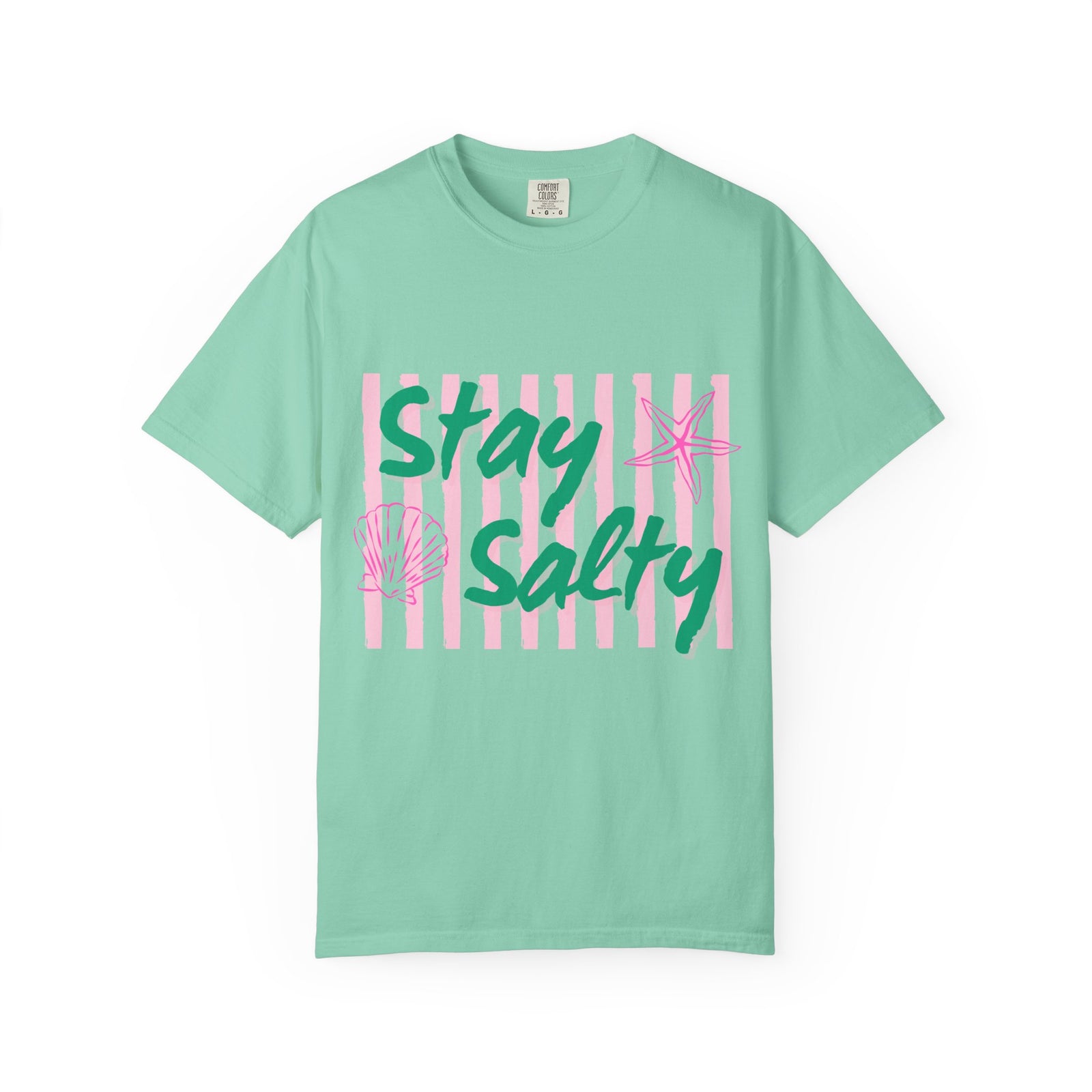 Stay Salty Graphic T-Shirt Women's Beachy Pink Stripe Tee