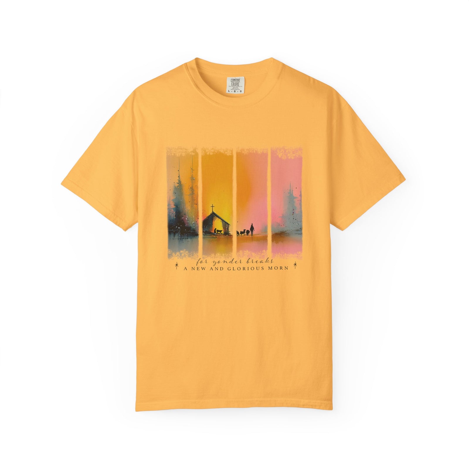 For Yonder Breaks a New & Glorious Morn Christmas T-Shirt Christian Graphic Tee