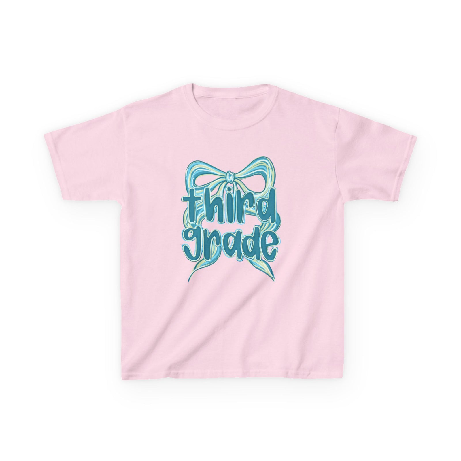 Third Grade Kids Tee Cute Blue Coquette Bow Back to School 3rd Grade T-Shirt