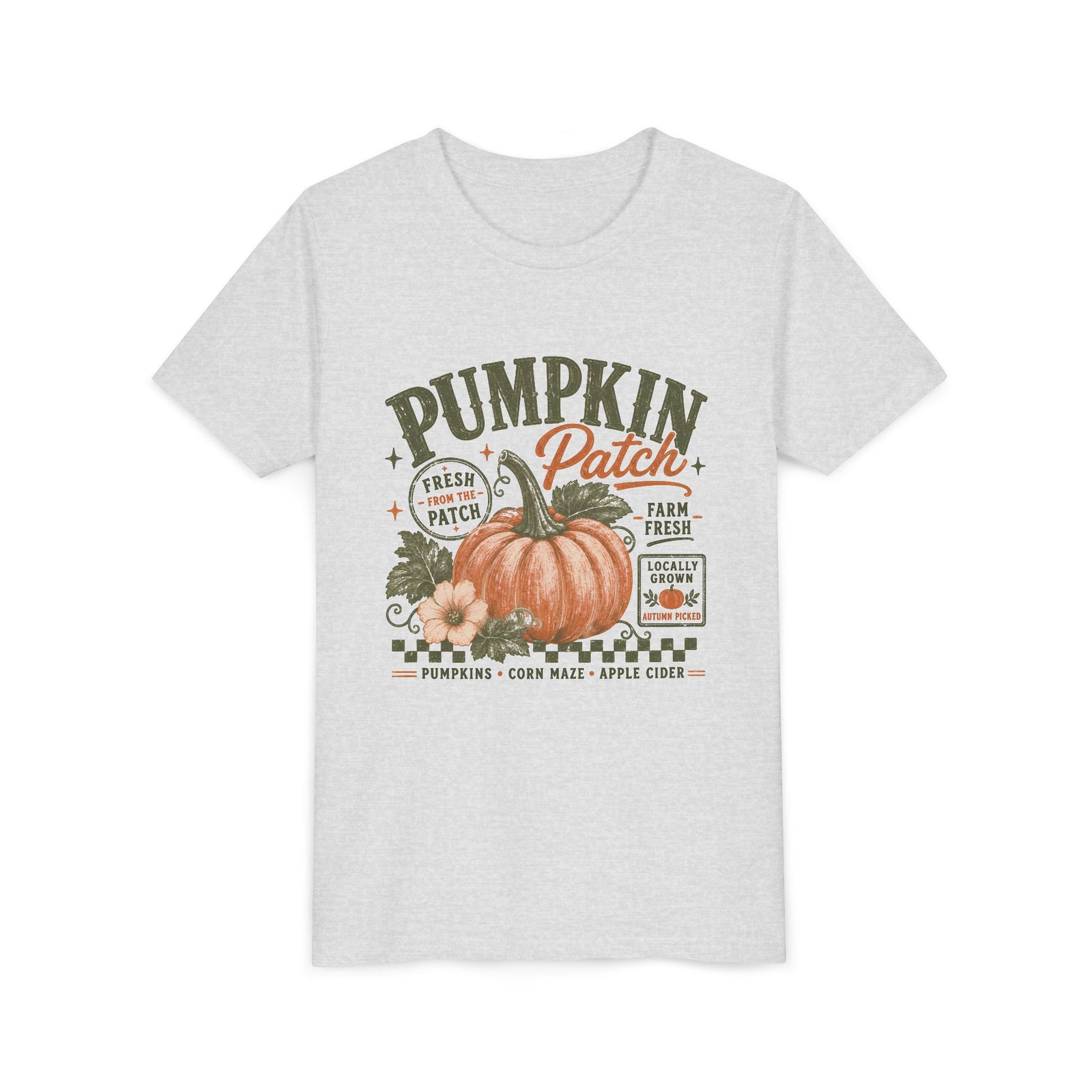 Pumpkin Patch Tee Vintage Fall Harvest Kids Graphic T-Shirt