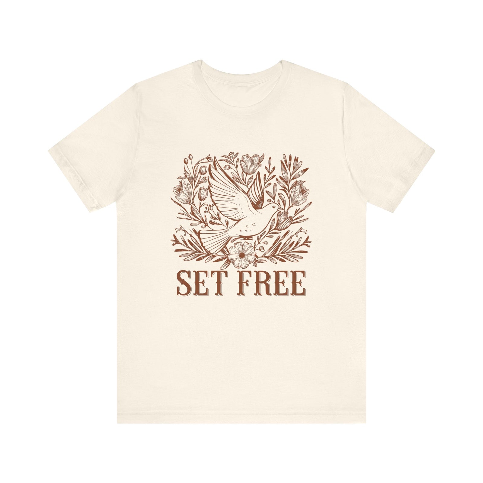 Set Free Dove Tee Inspirational Bird Christian Graphic T-Shirt