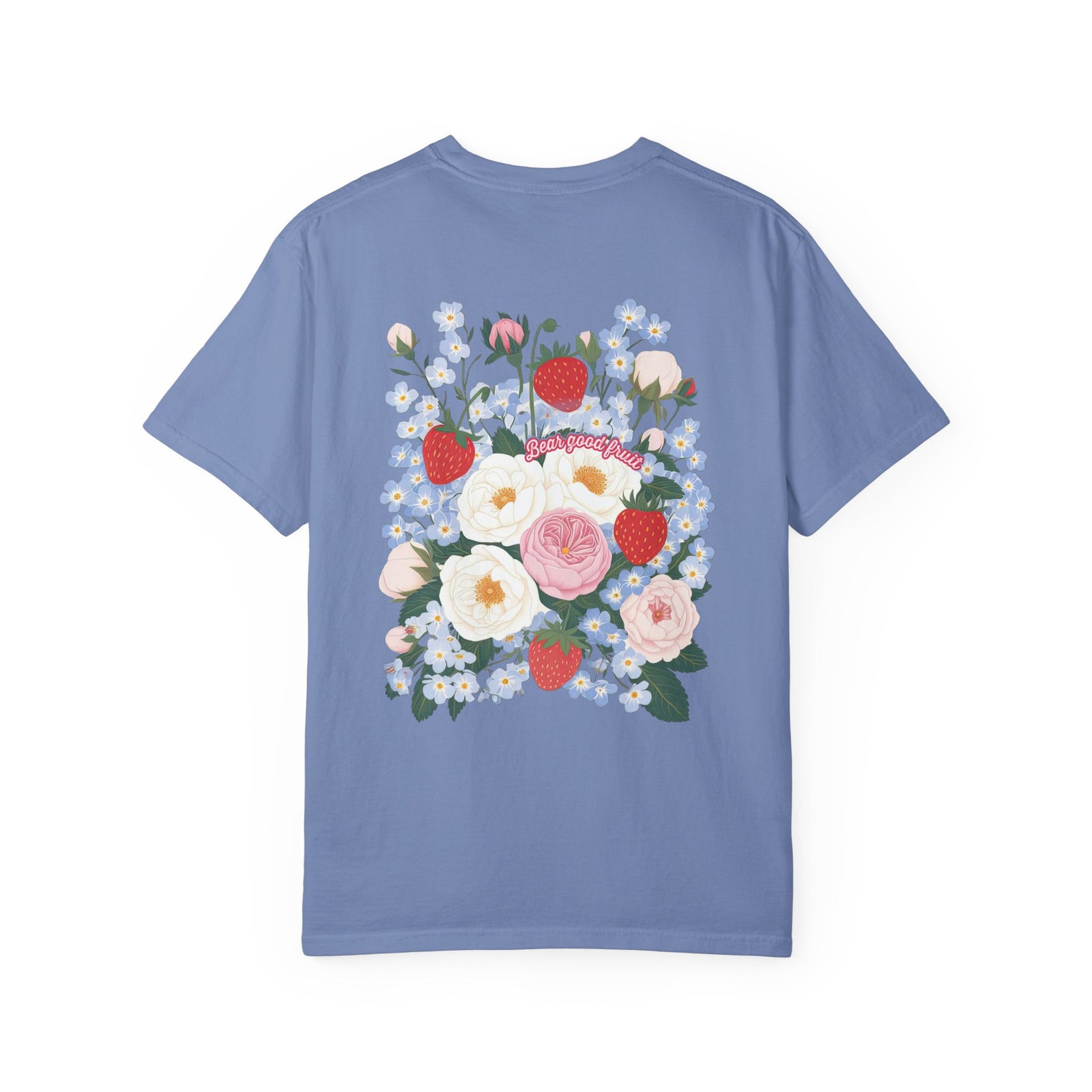 Bear Good Fruit John 15:5 Strawberry T-Shirt Christian Floral Bouquet Tee