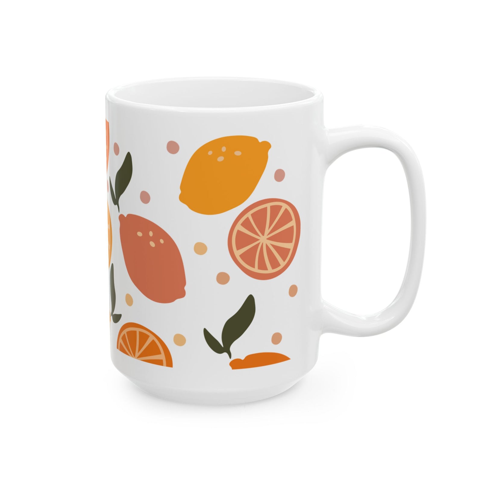 Citrus Orange & Lemon Fruits Ceramic Mug Coffee Cup (11oz & 15oz)