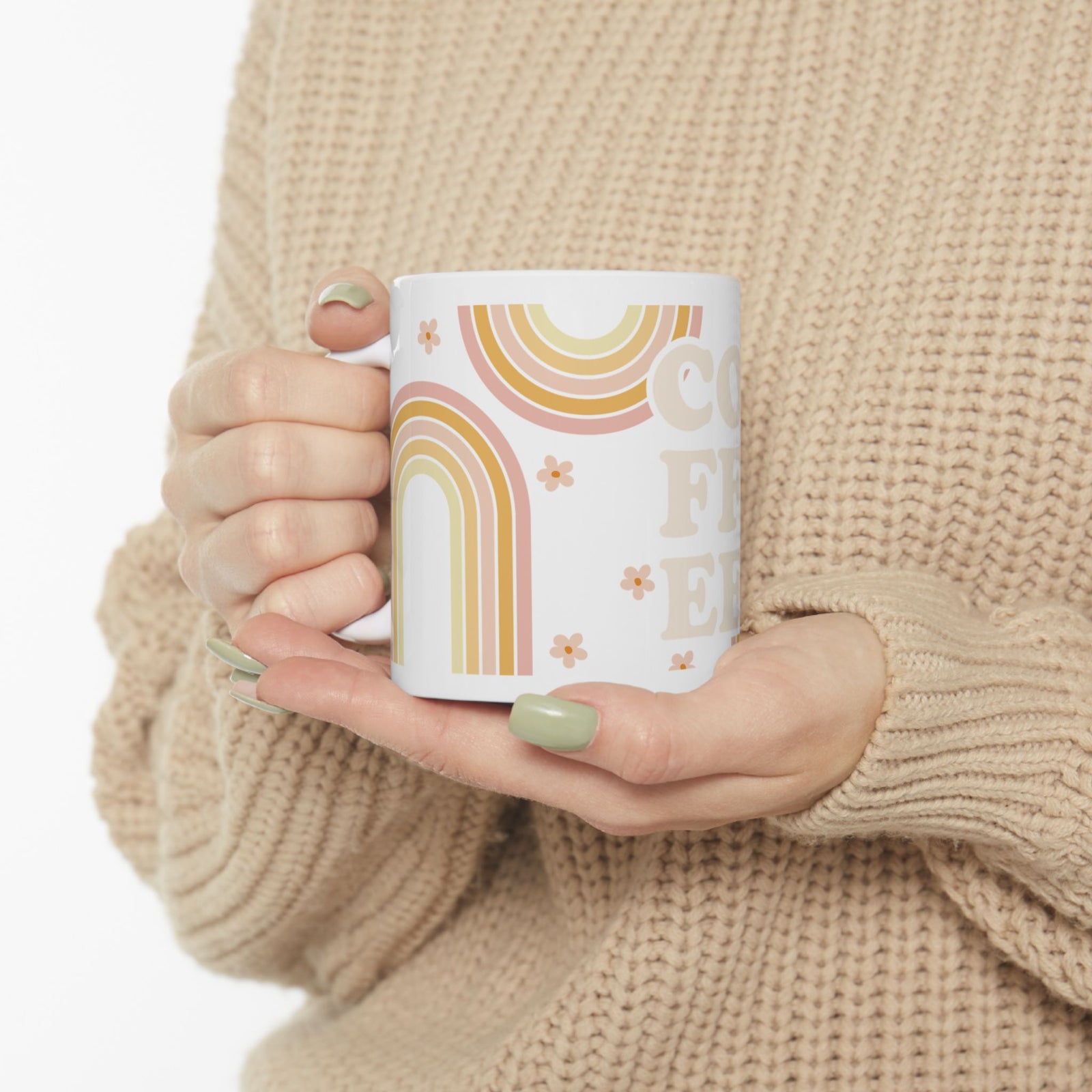 Coffee Retro Rainbow Cute Ceramic Mug Coffee Cup (11oz & 15oz) - Sydney So Sweet
