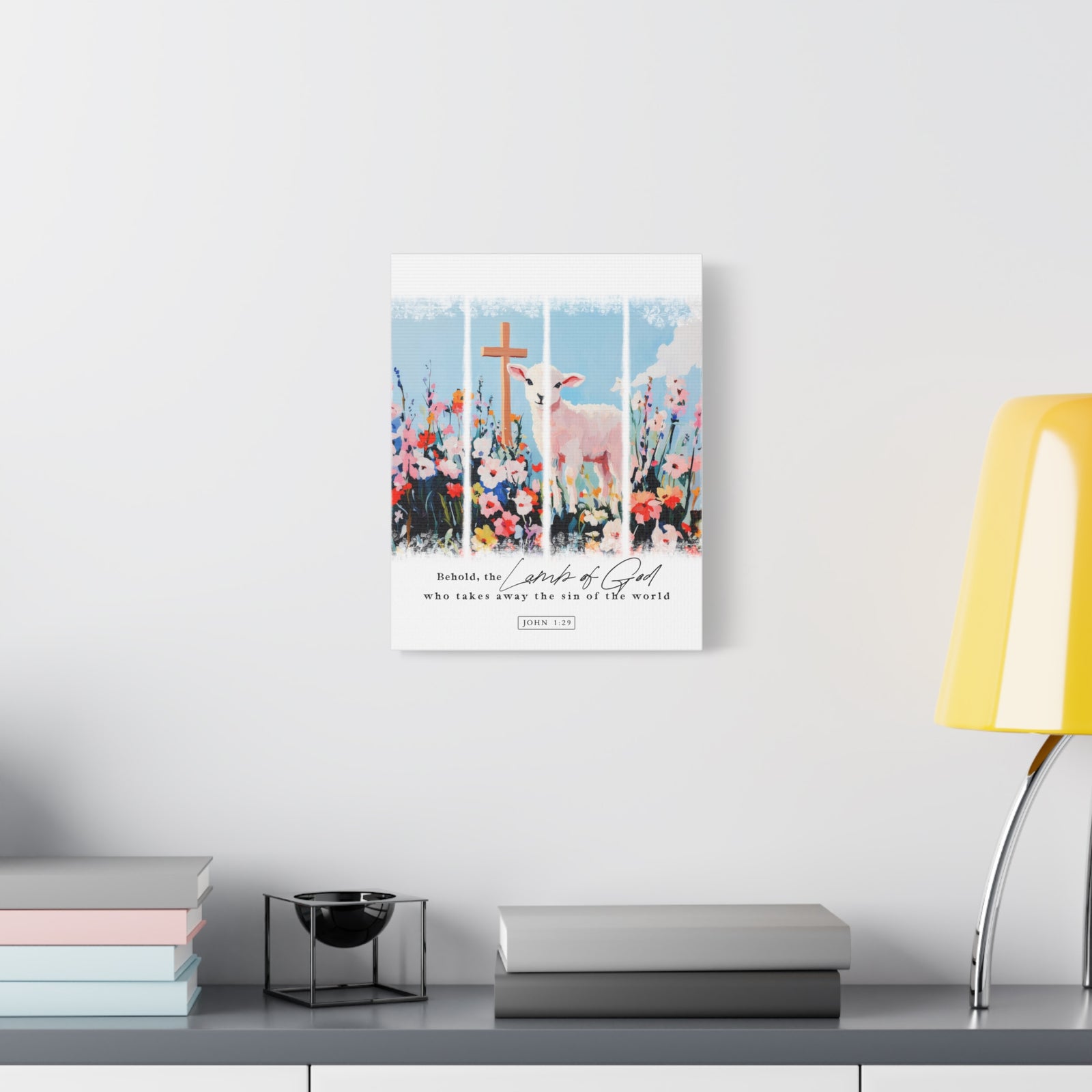 Lamb of God Canvas Wall Art John 1:29 Scripture Print
