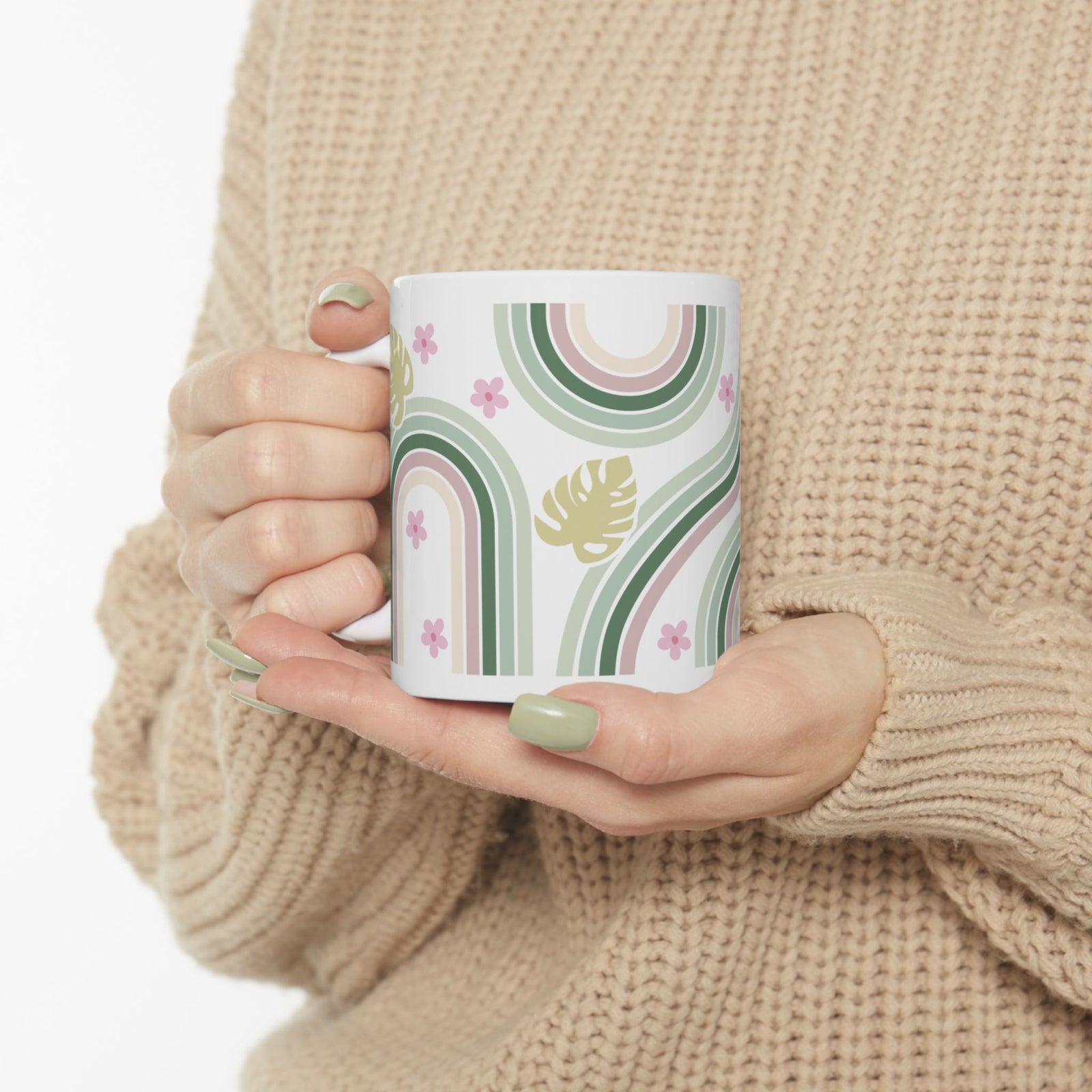 Retro In Bloom Cute Ceramic Mug Coffee Cup (11oz & 15oz)