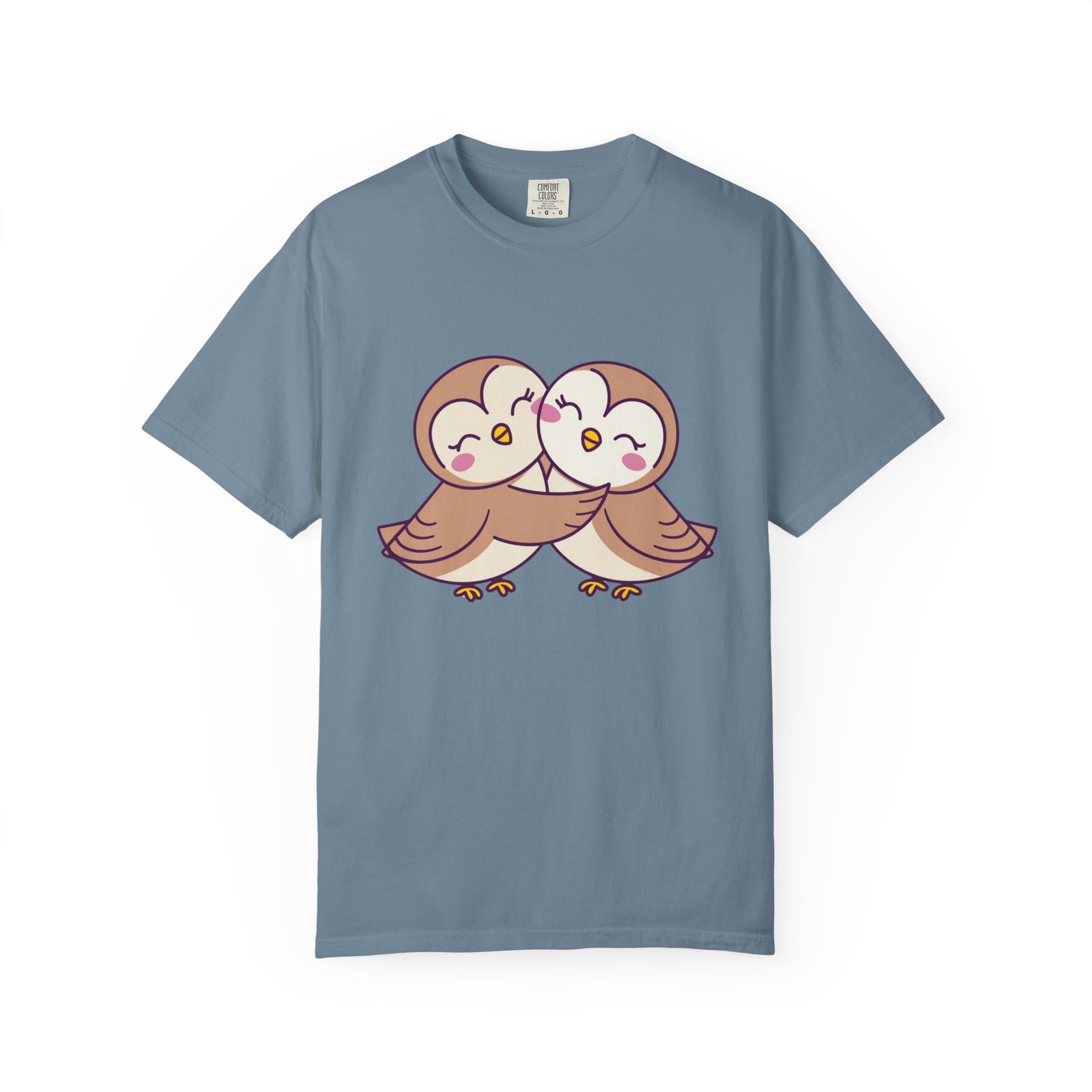 Cute Kissing Owls Graphic T-Shirt Unisex Short Sleeve Tee - Sydney So Sweet