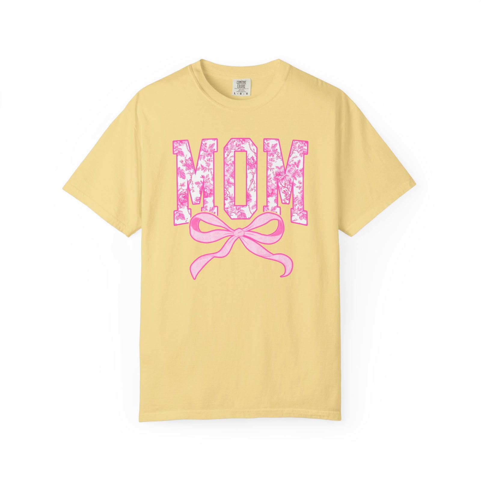 Mom Coquette Pink Toile Bow T-Shirt Cute Mama Graphic Tee