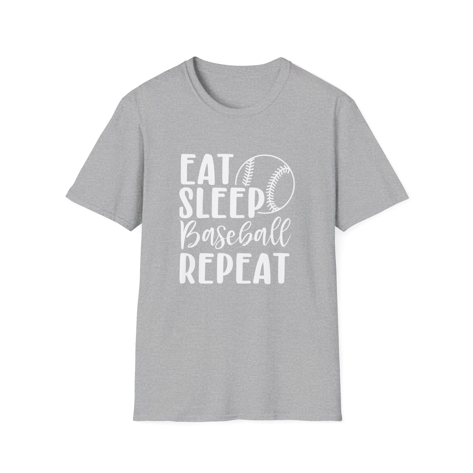 Eat Sleep Baseball Repeat Graphic T-Shirt Cute Sports Mom Tee (12 Team Colors)