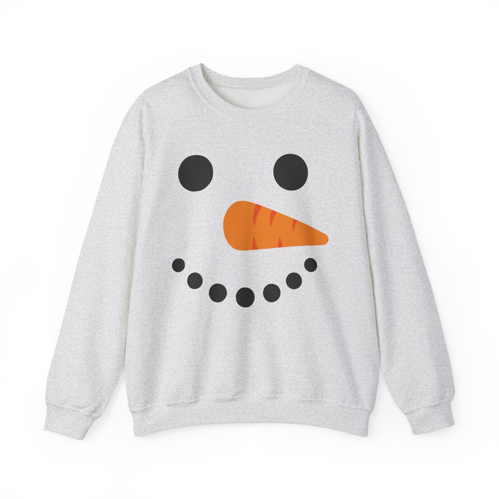 Cheerful Snowman Face Winter Crewneck Unisex Sweatshirt