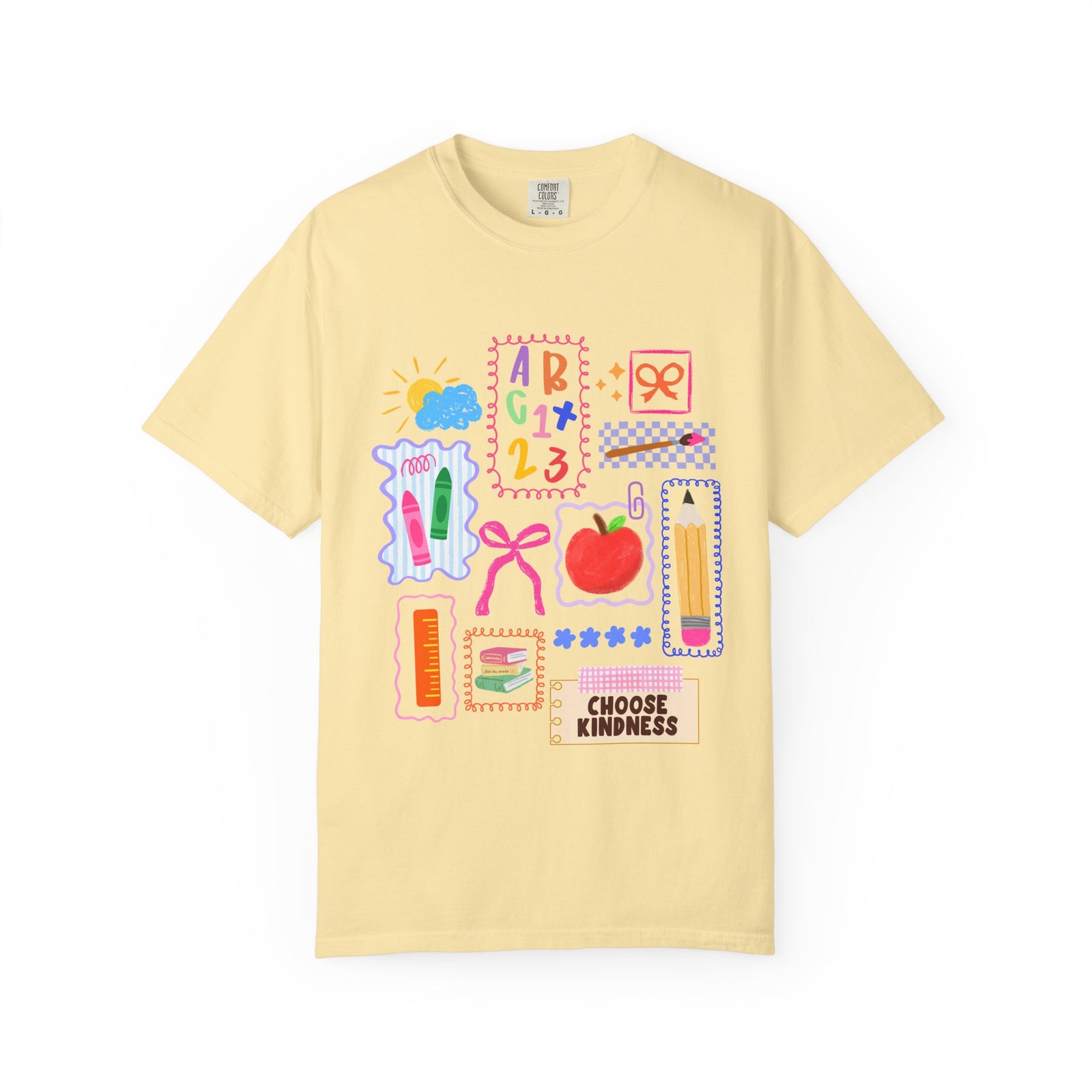 Choose Kindness Coquette Doodles Bow Graphic Teacher Tee Back to School T-Shirt