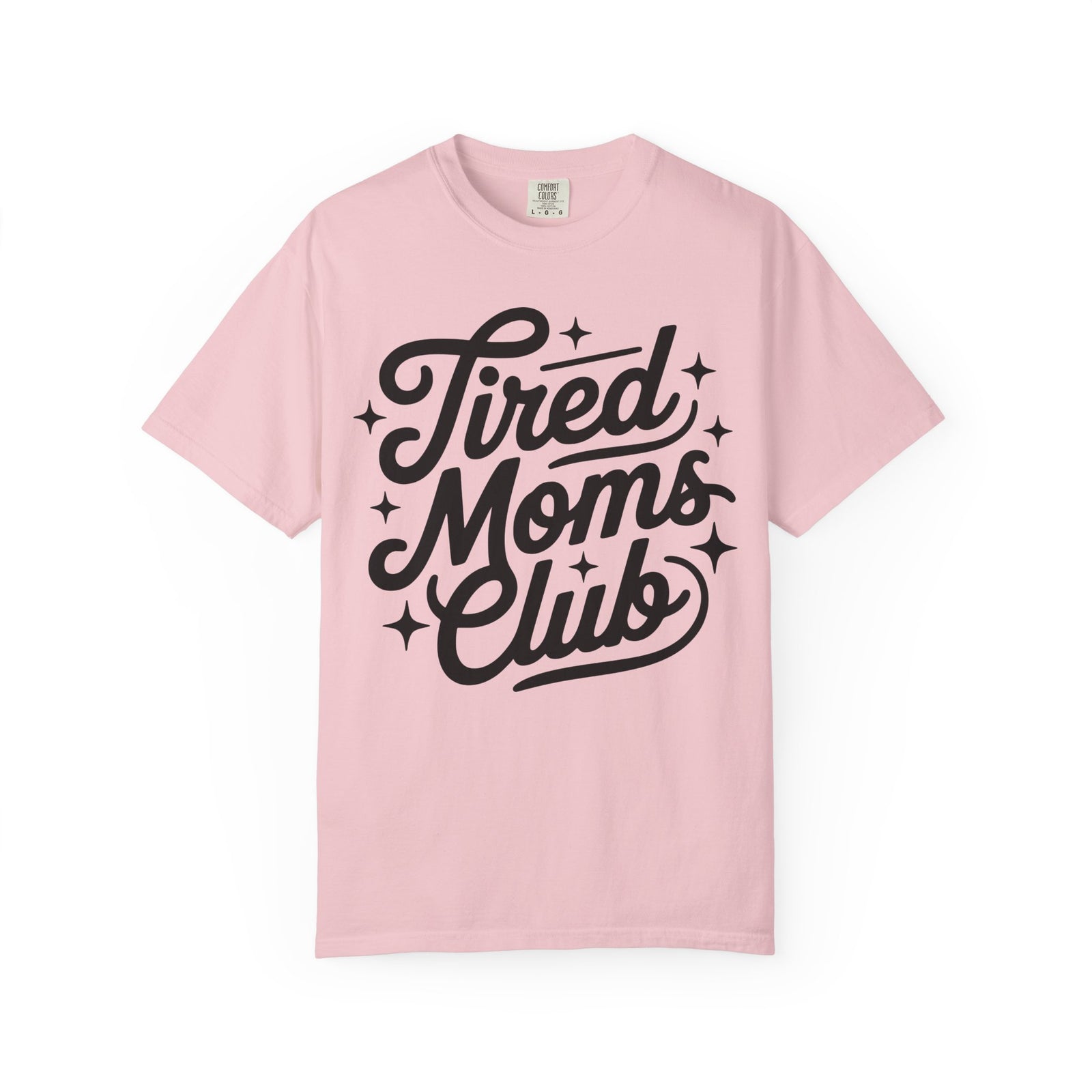 Tired Moms Club Mom T-Shirt Cute Script Graphic Tee