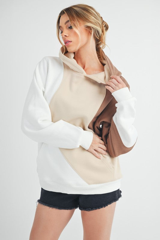 Aemi + Co Color Block Hoodie with Kangaroo Pocket - Sydney So Sweet