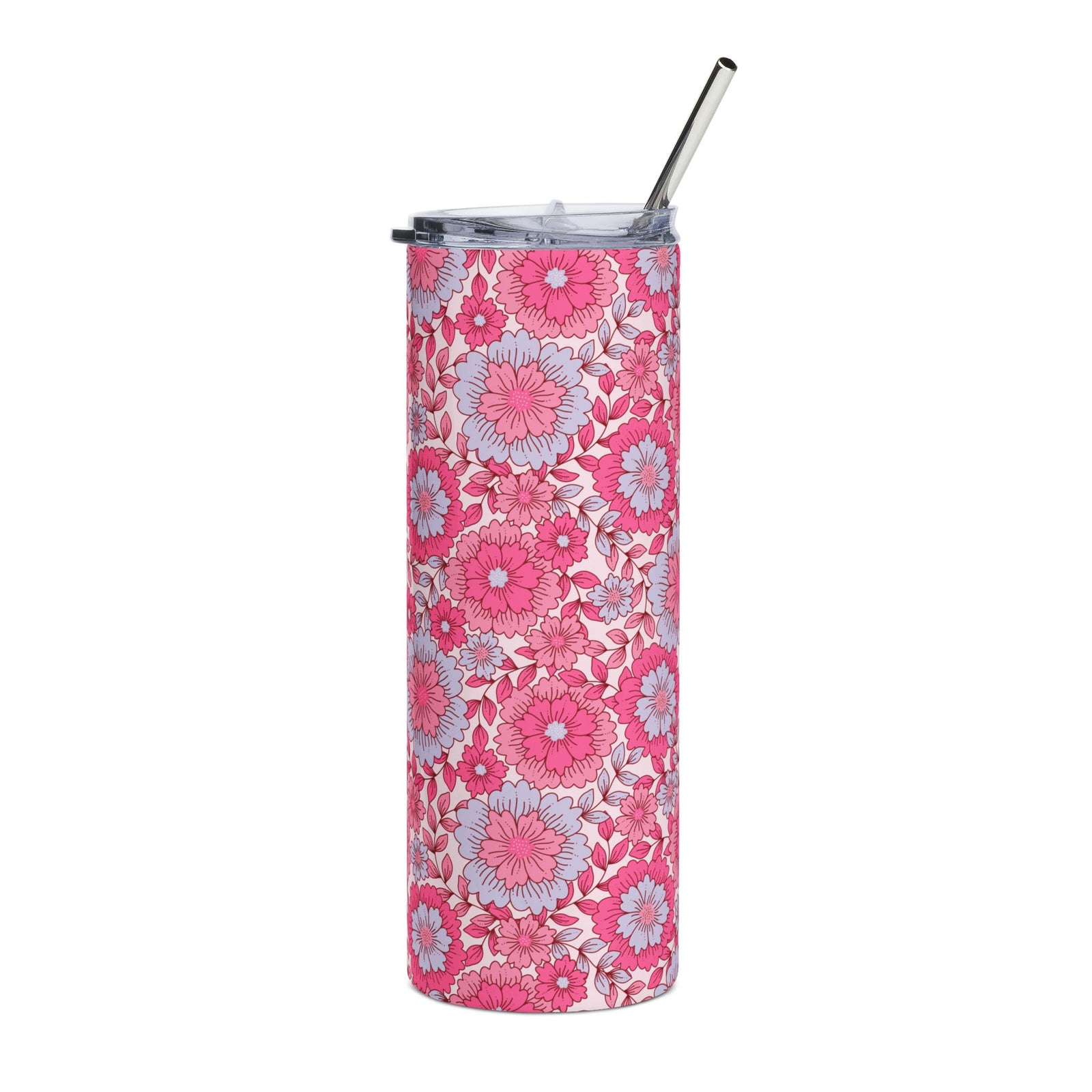 Coquette Pink Daisy Bloom 20oz Floral Stainless Steel Tumbler Insulated Travel Cup