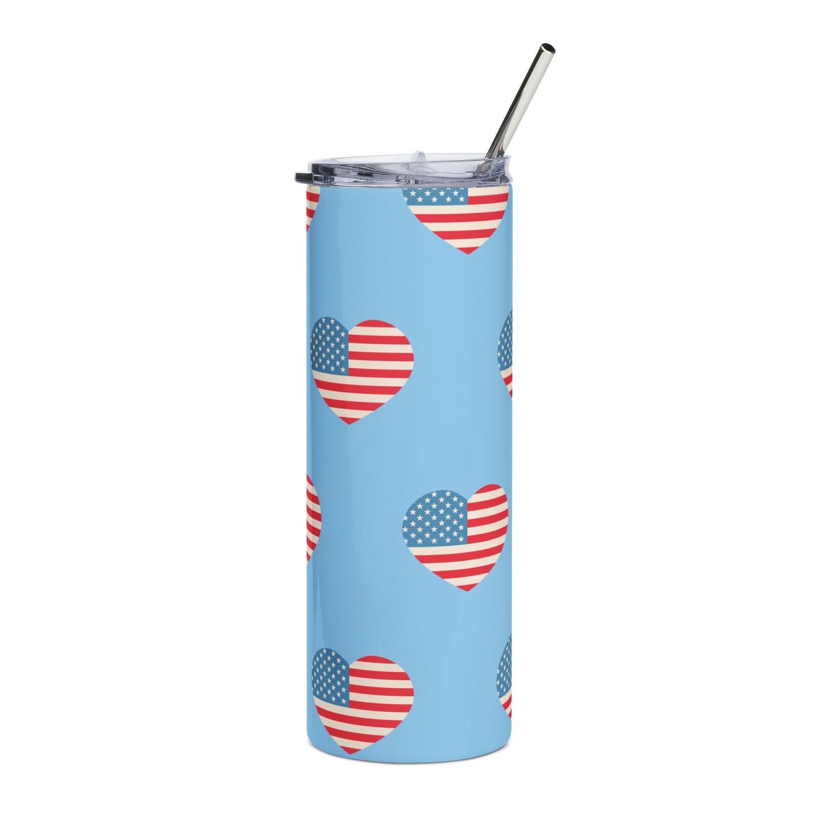 American Sweetheart Patriotic Heart Stainless Steel Tumbler Insulated Travel Cup