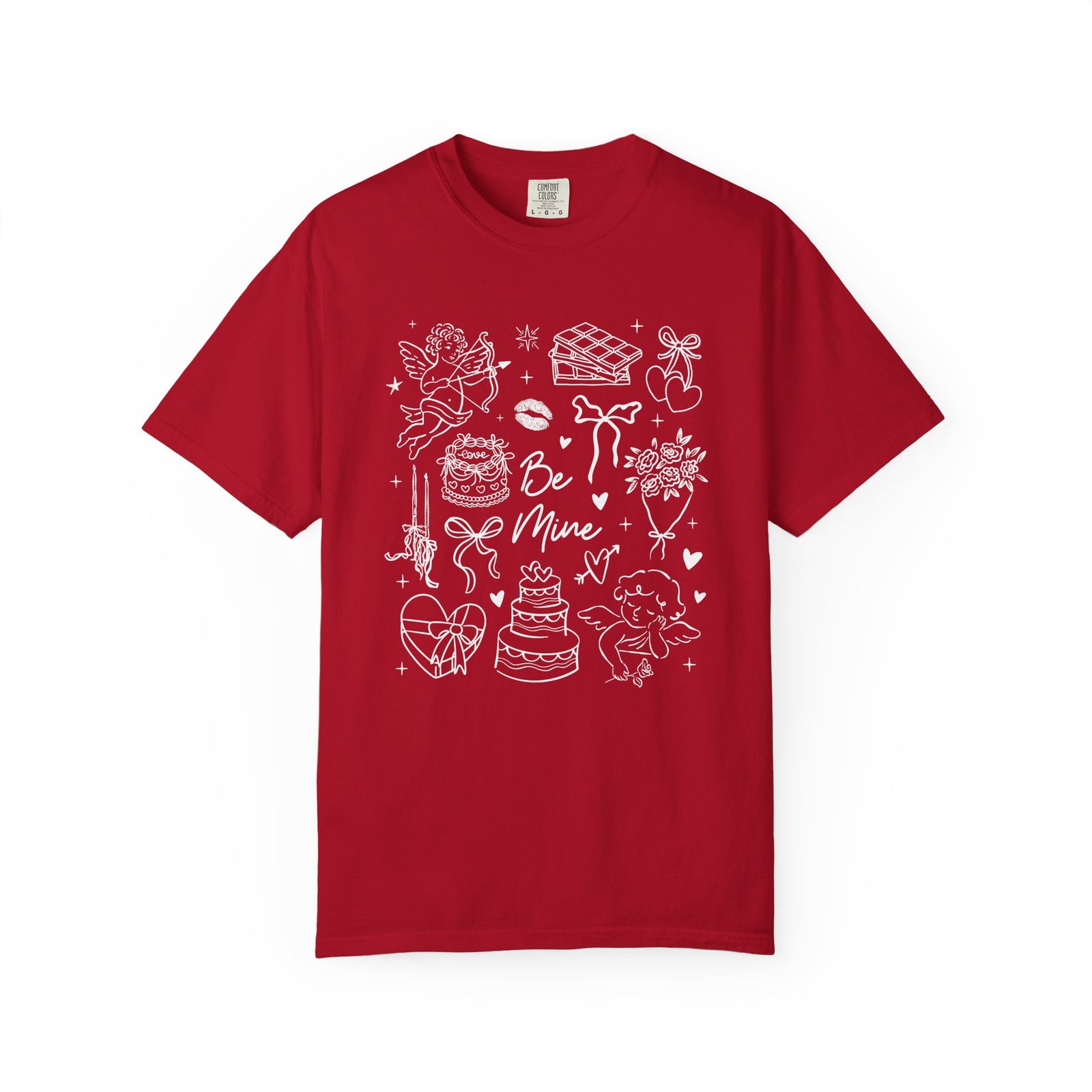 Be Mine Valentine's Day Doodles Cute Graphic Unisex Short Sleeve Tee