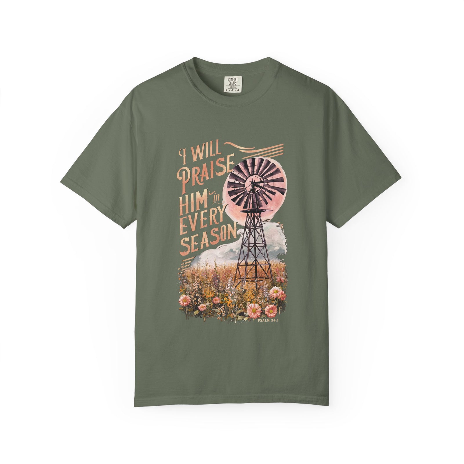 Praise Him Every Season T-Shirt Vintage Windmill Fall Christian Tee