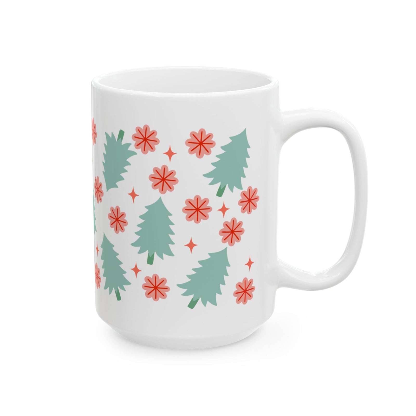 Holly Jolly Christmas Holiday Ceramic Mug Coffee Cup (11oz & 15oz)