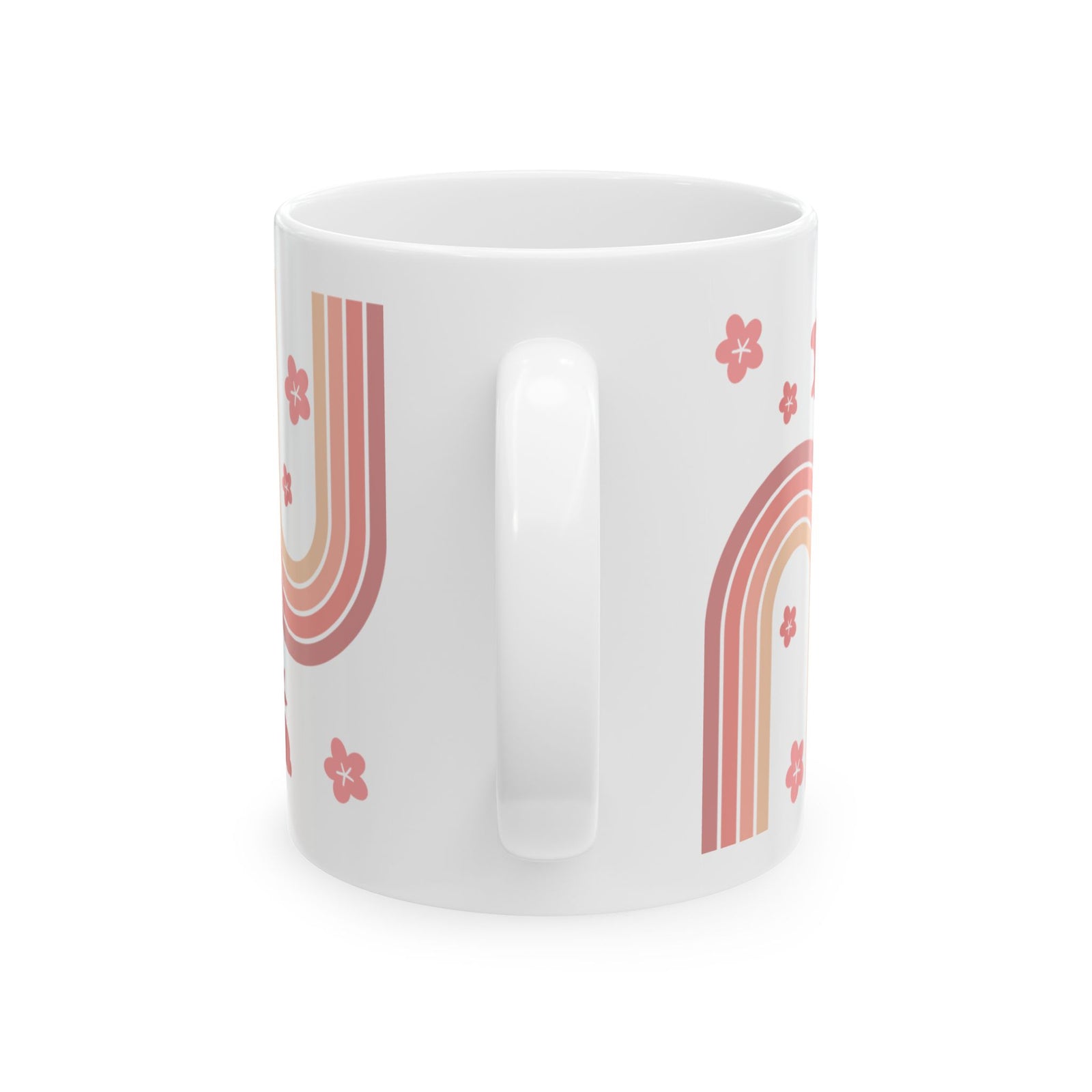 Retro Rainbow Bunny Cute Ceramic Mug Coffee Cup (11oz & 15oz)