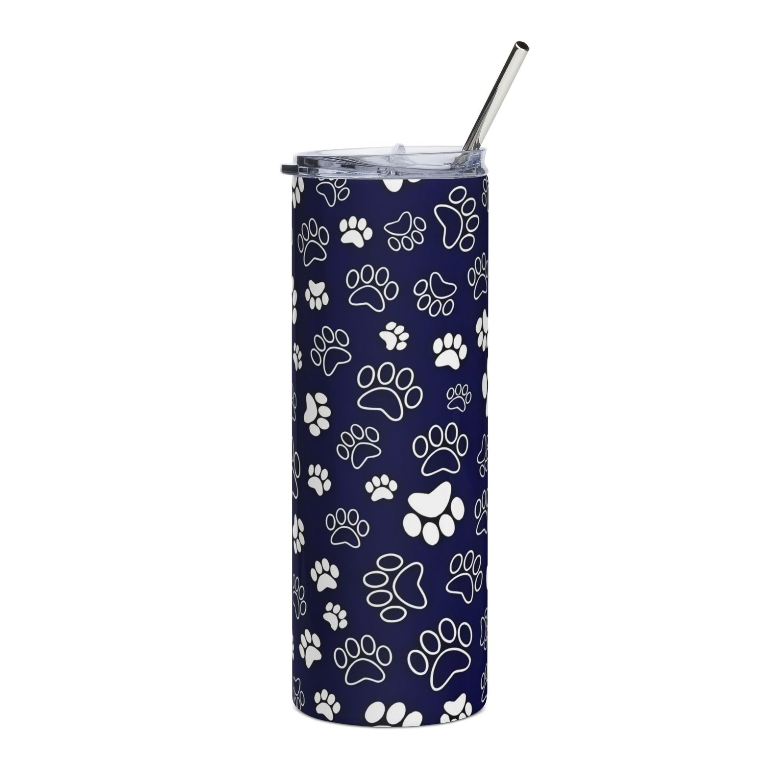 Paw Print Navy 20oz Stainless Tumbler Insulated Travel Cup - Sydney So Sweet