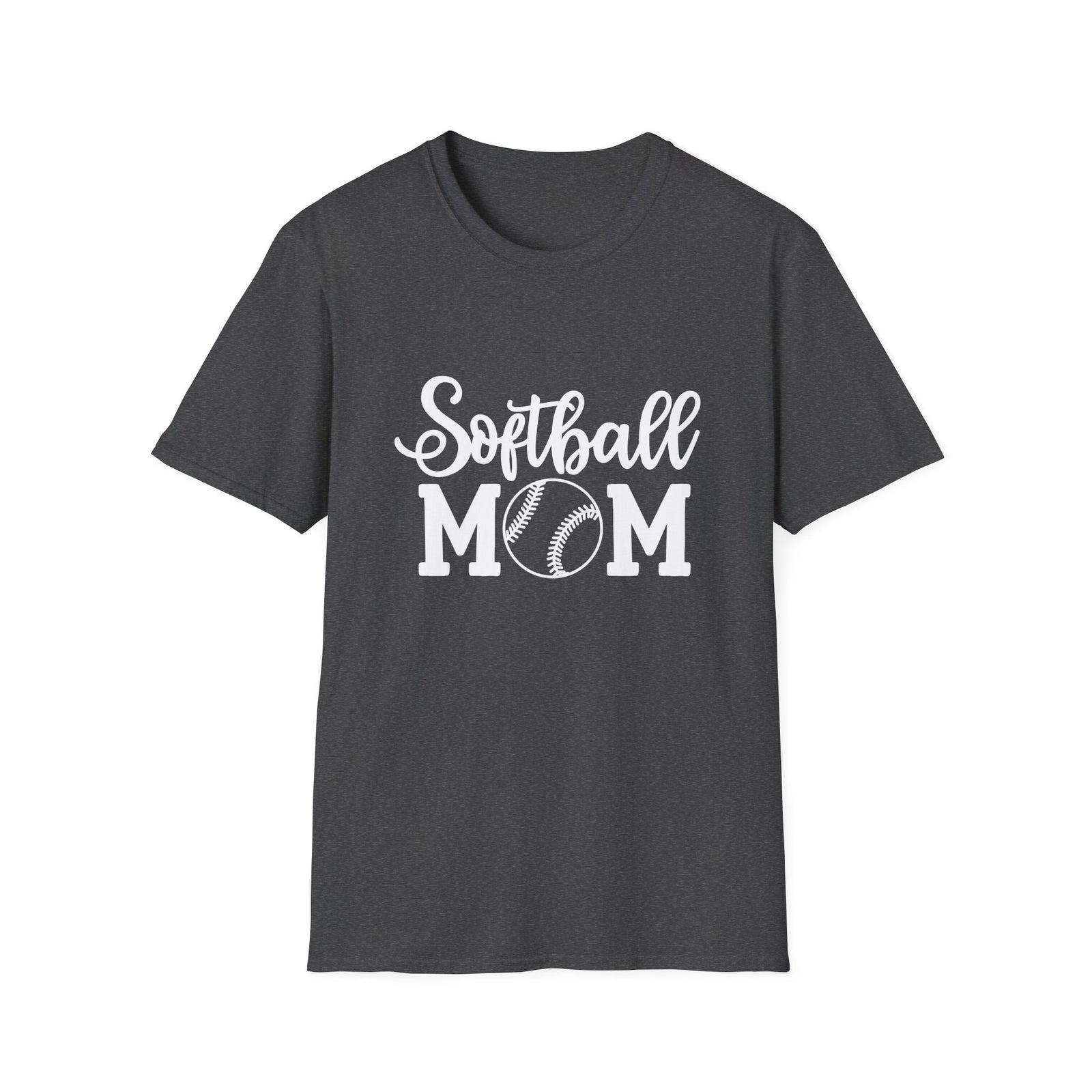 Softball Mom Classic Graphic T-Shirt Cute Sports Mom Tee (12 Team Colors)
