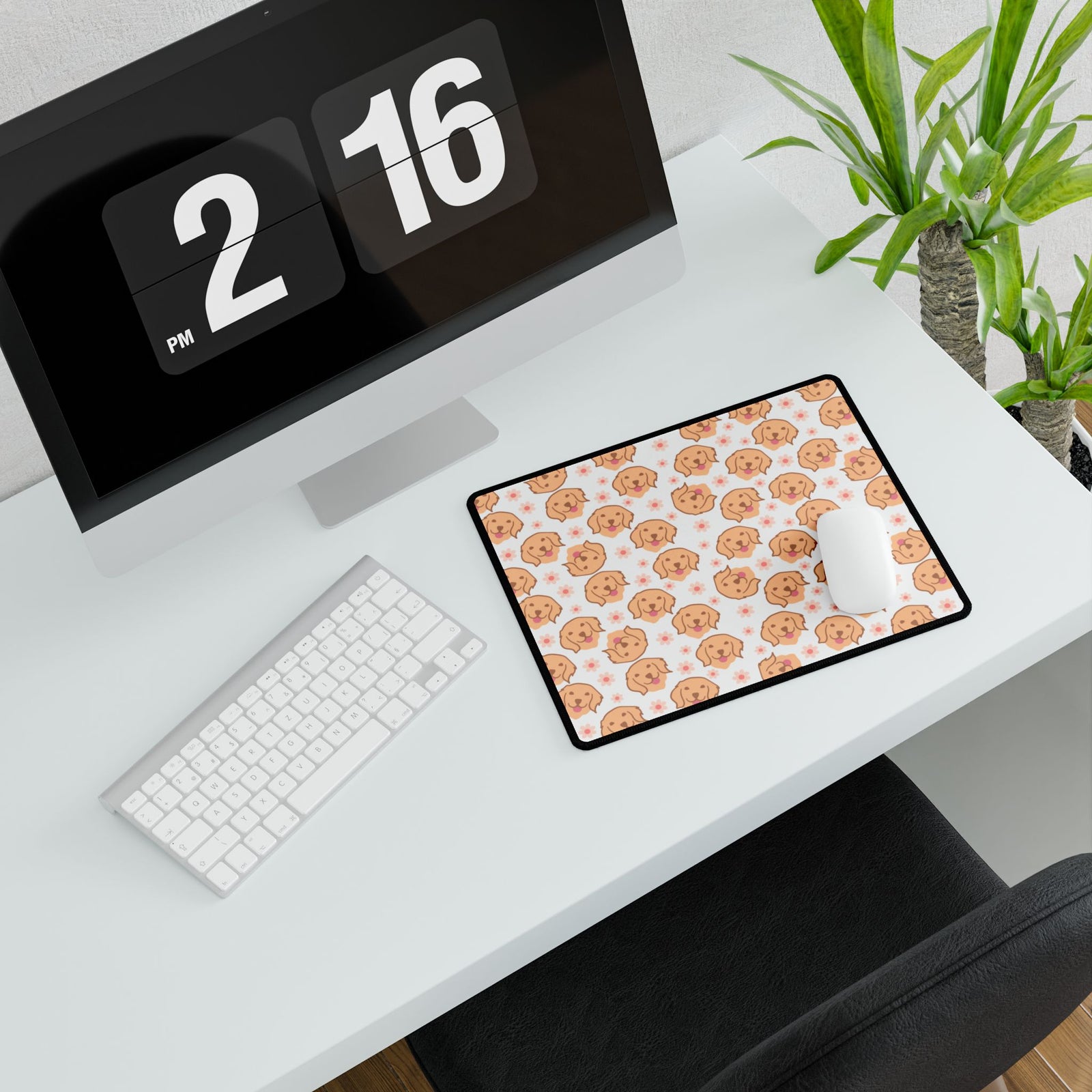Golden Retriever Pattern Desk Mat — Cute Puppy Mouse Pad for Home Office - Sydney So Sweet