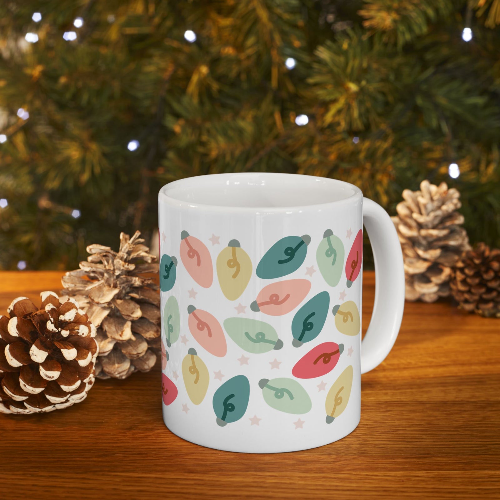 Bright Christmas Lights Ceramic Mug Coffee Cup (11oz & 15oz)