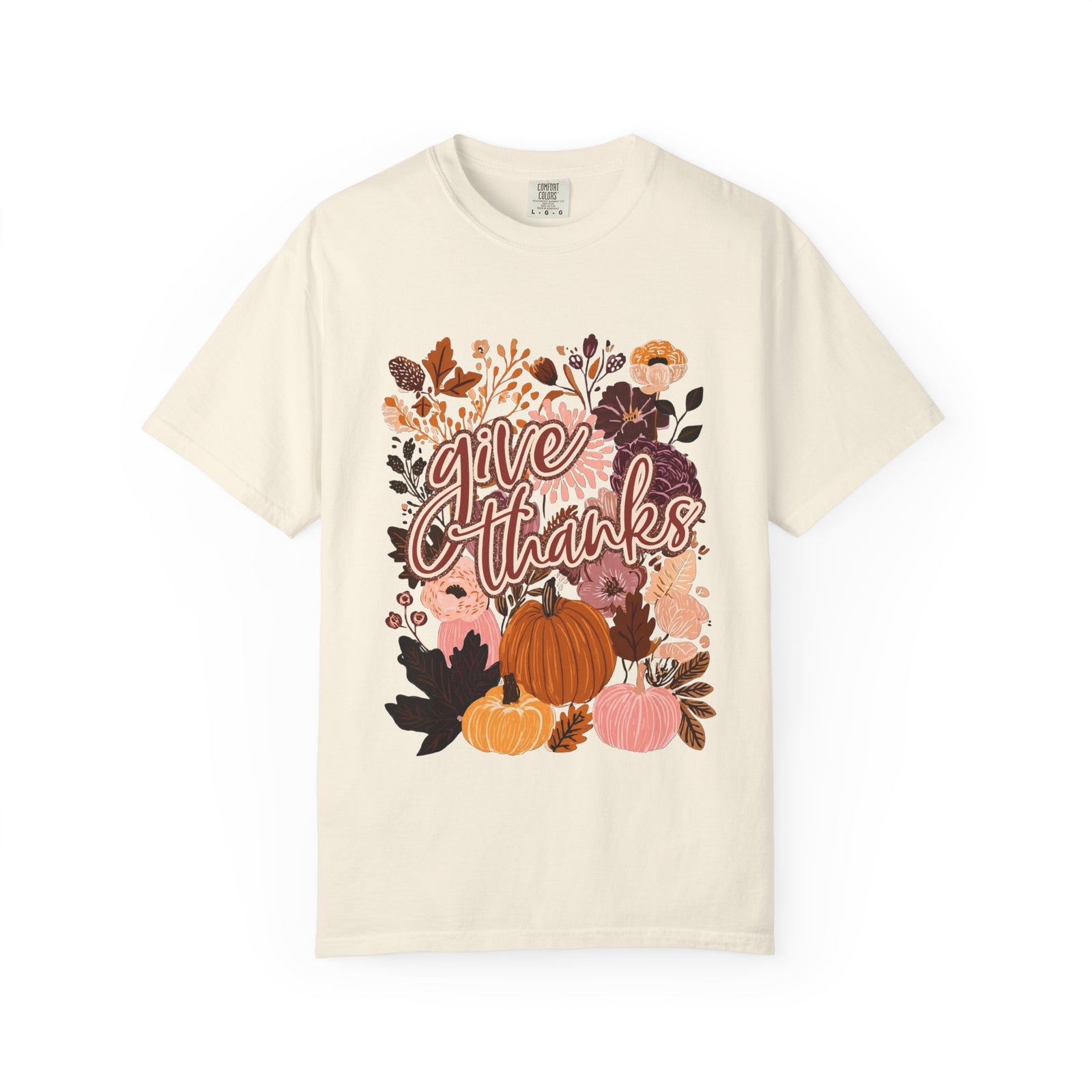Give Thanks T-Shirt Fall Pumpkin Thanksgiving Graphic Tee