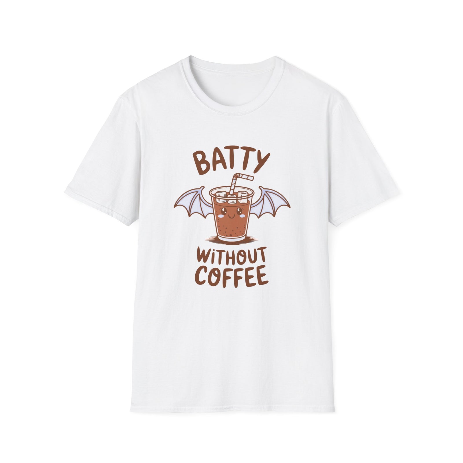 Batty Without Coffee T‑Shirt Cute Bat Coffee Halloween Graphic Tee