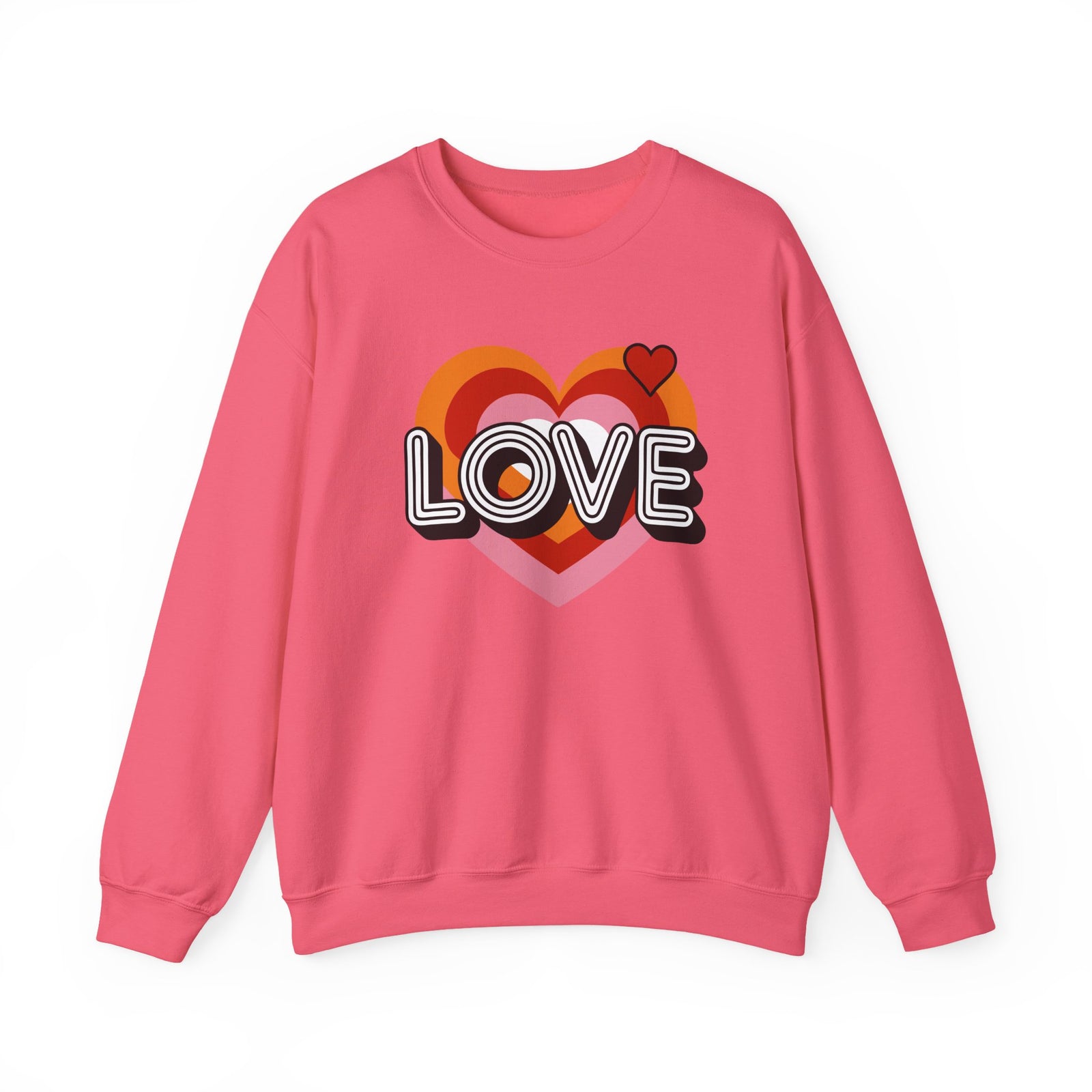 Love Retro Heart Valentine's Day Women's Heavy Blend Cozy Crewneck Sweatshirt - Sydney So Sweet
