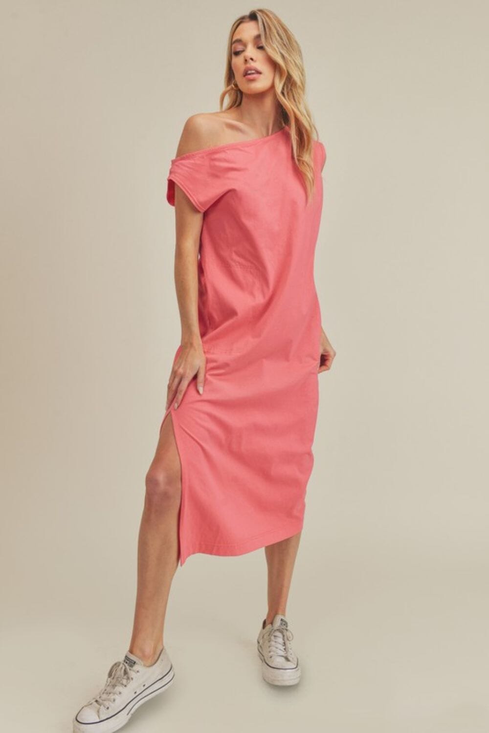 Aemi + Co Side Slit Round Neck Sleeveless Midi Dress - Sydney So Sweet