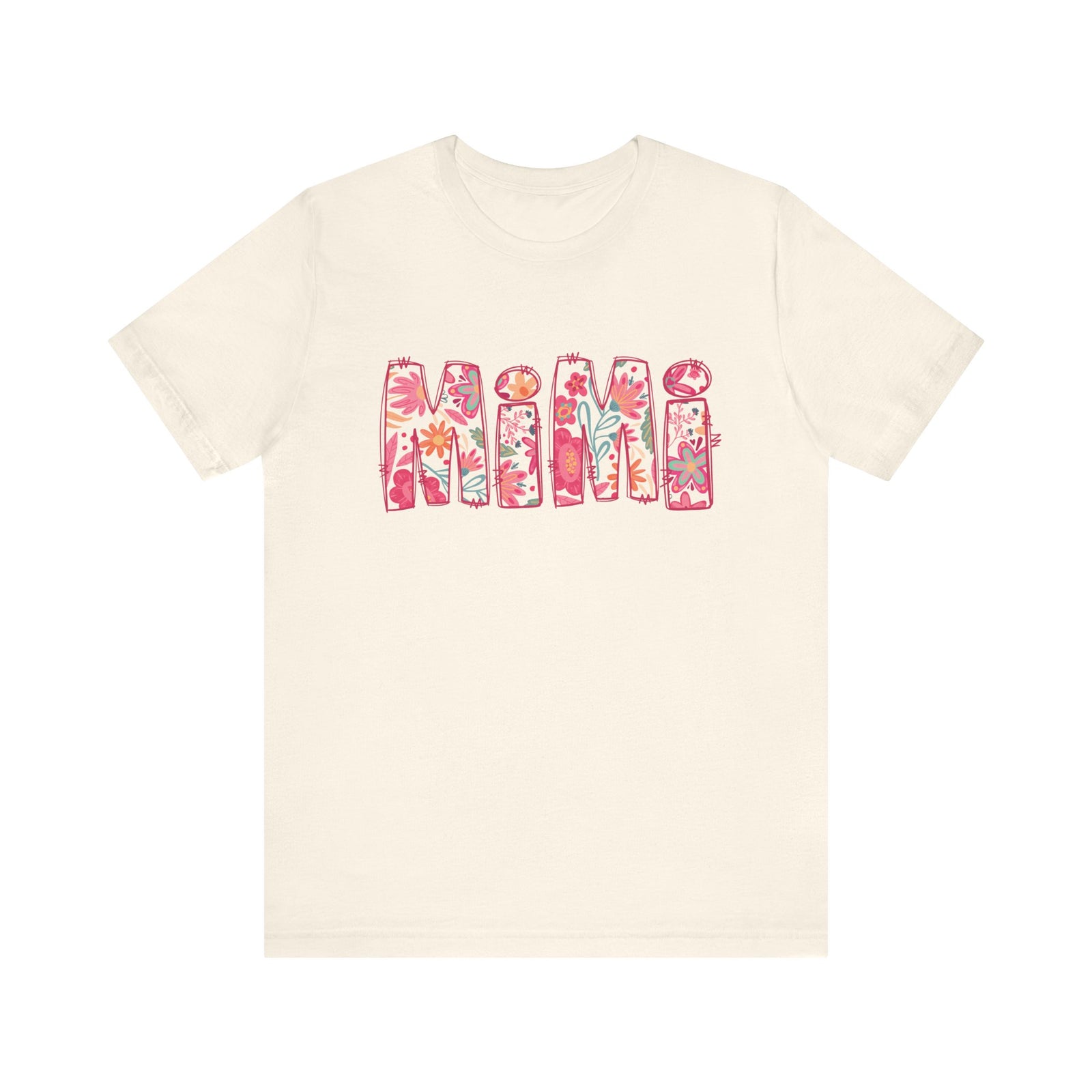 Mimi Boho Pink Floral Graphic T‑Shirt Flower Pattern Grandmother Tee